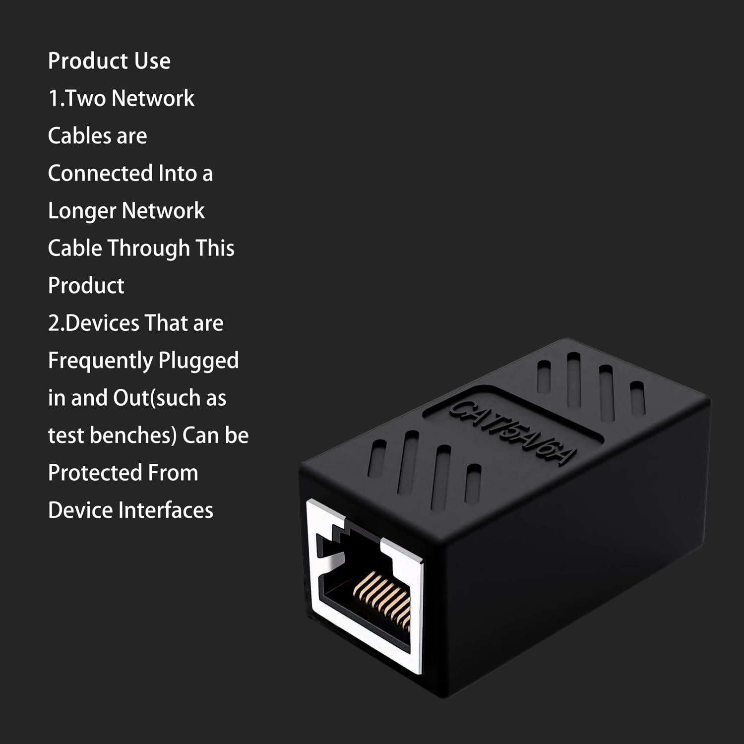 Conector Extensor RJ45 Cat6 Qreikuw Hembra a Hembra 2 Unidades