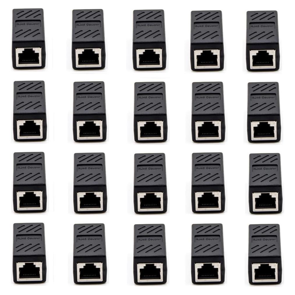 Acopladores RJ45 Cat5e Cat6 Cat7 20 Unidades YOQXHY Negro
