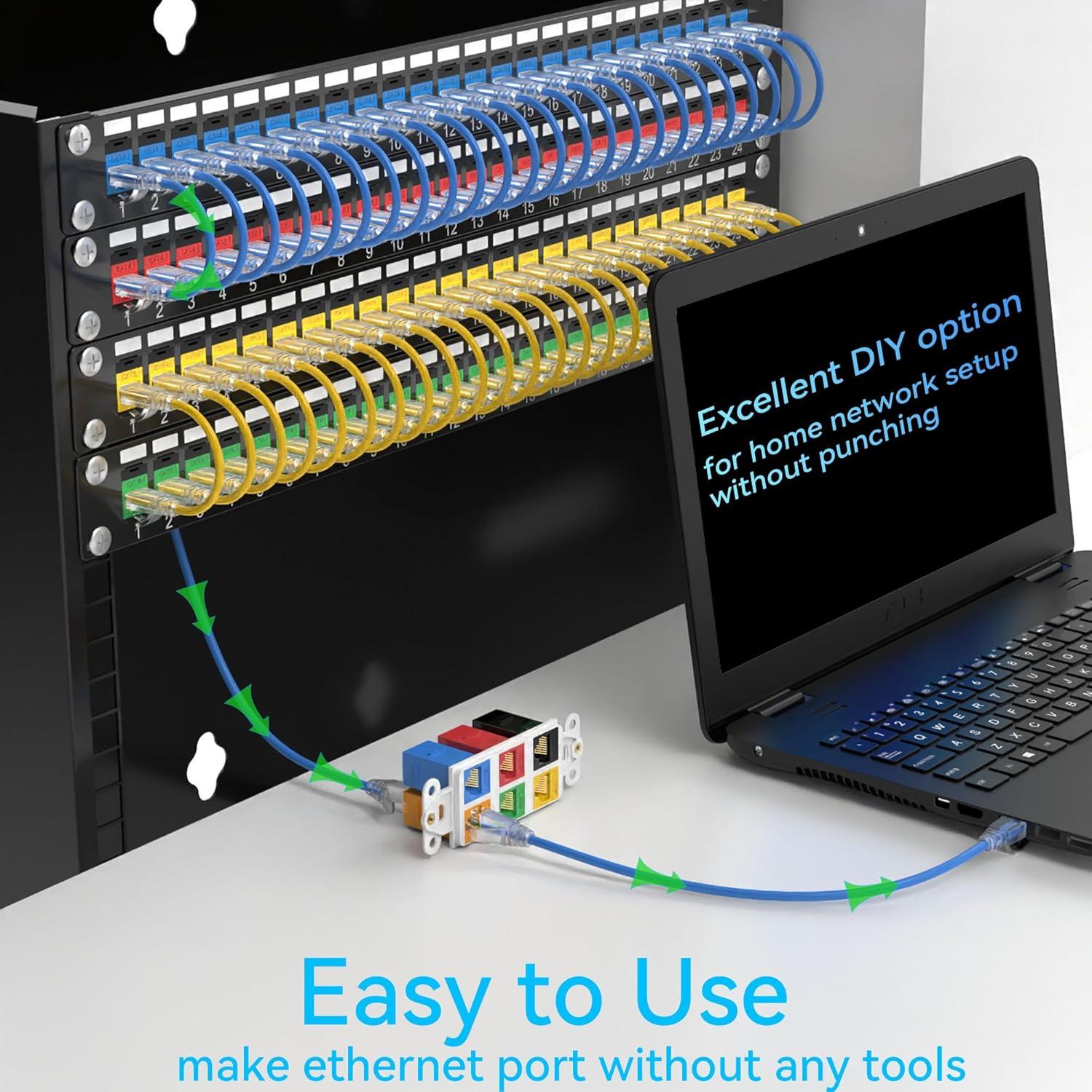 Acoplador Keystone RJ45 Cat6 Hembra a Hembra - 24 Unidades