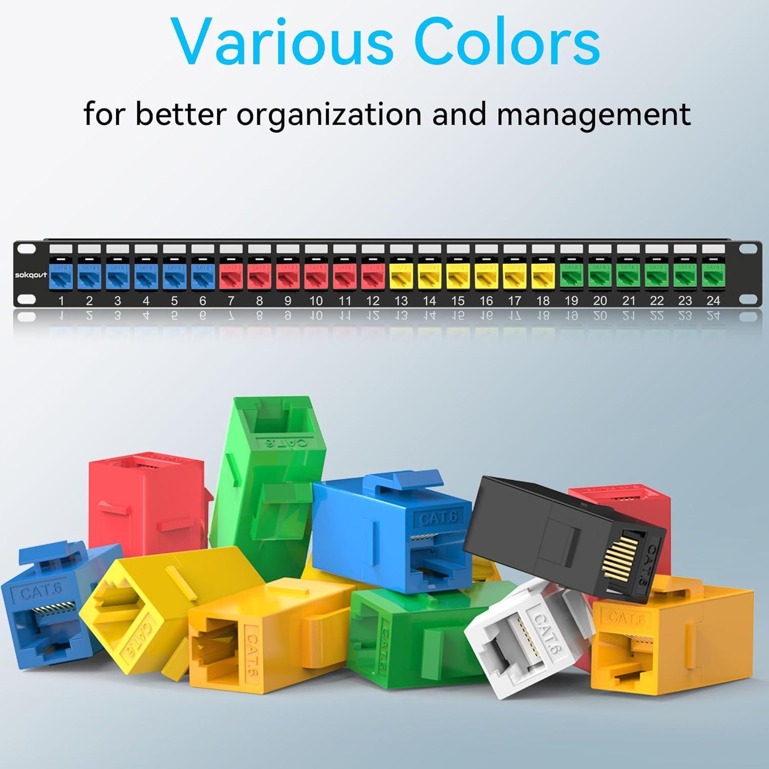 Acoplador Keystone RJ45 Cat6 Hembra a Hembra - 24 Unidades