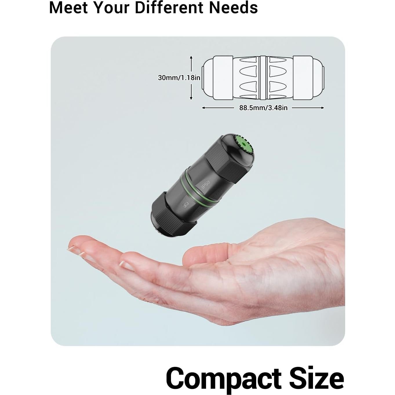 Acoplador RJ45 a Prueba de Agua Cat6 LEENUE - Paquete de 2