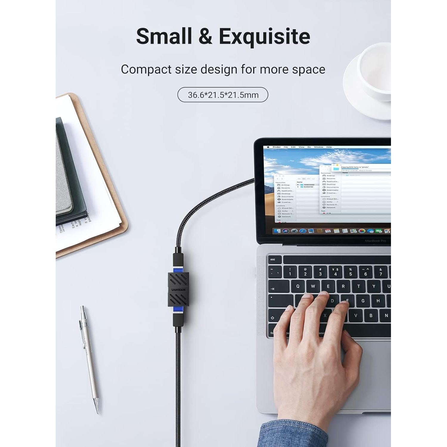 UGREEN Acoplador RJ45 Extensor Ethernet Femenino a Femenino - Paquete de 10 - Cat7/Cat6/Cat5e