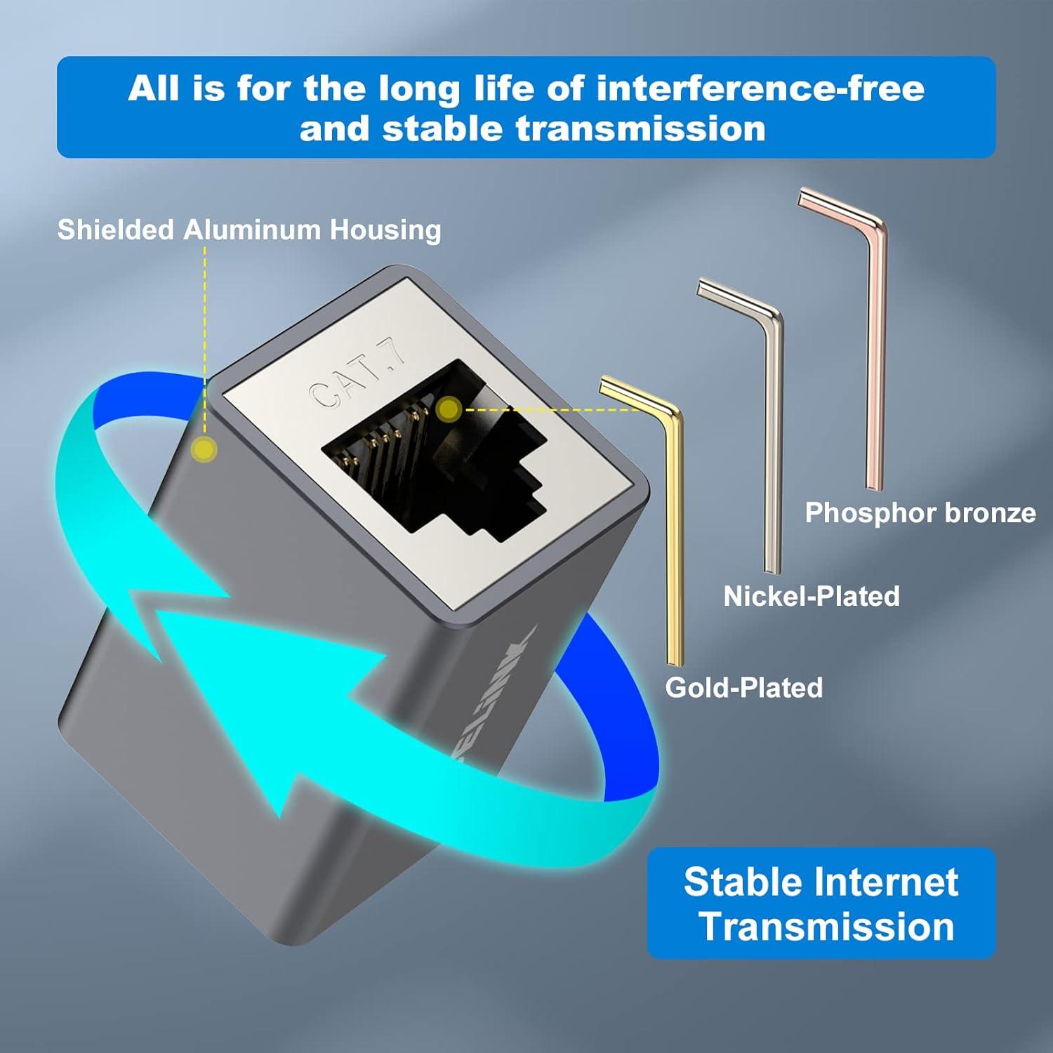 Acoplador Ethernet VCELINK Cat7 RJ45 Blindado 2-Pack