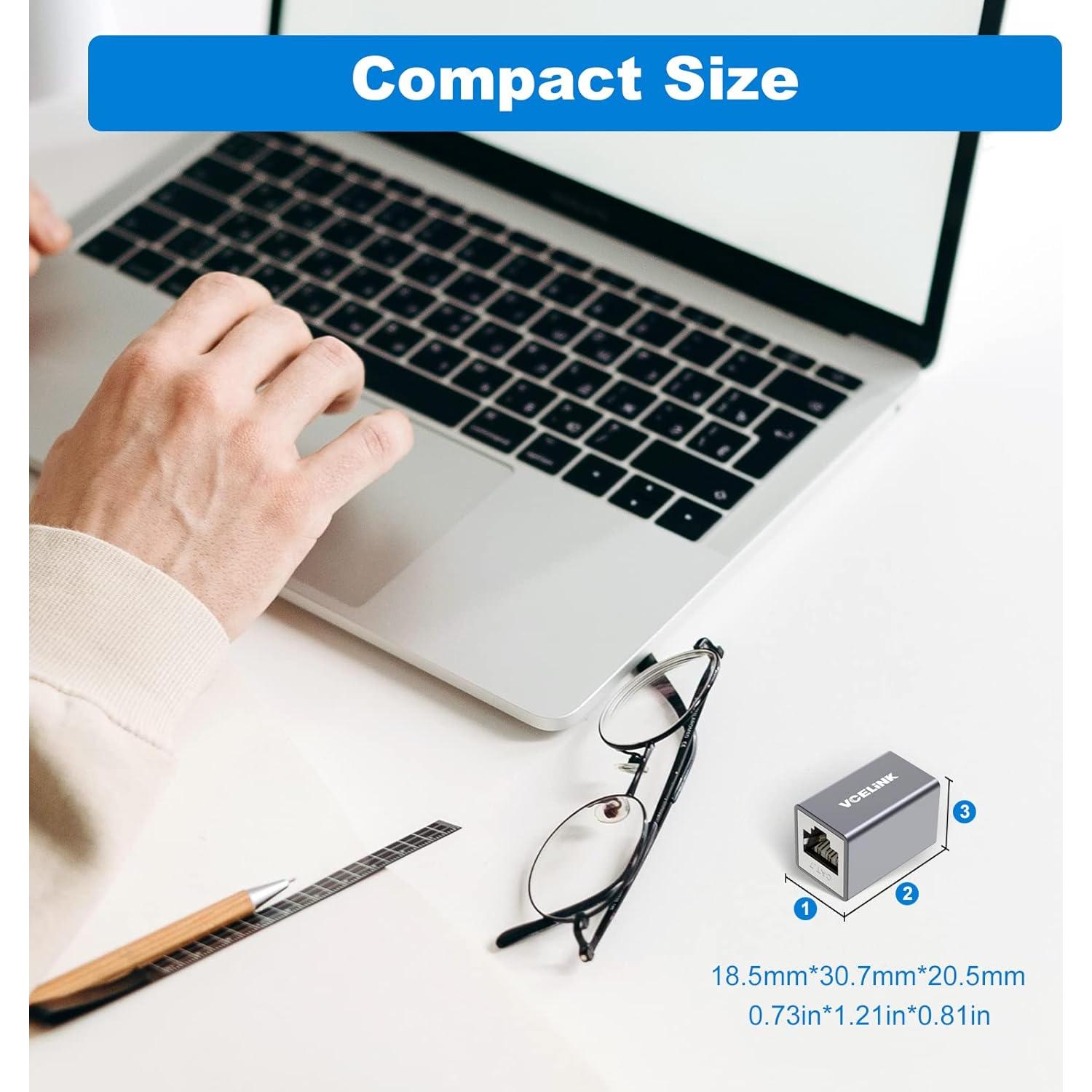 Acoplador Ethernet VCELINK Cat7 RJ45 Blindado 2-Pack