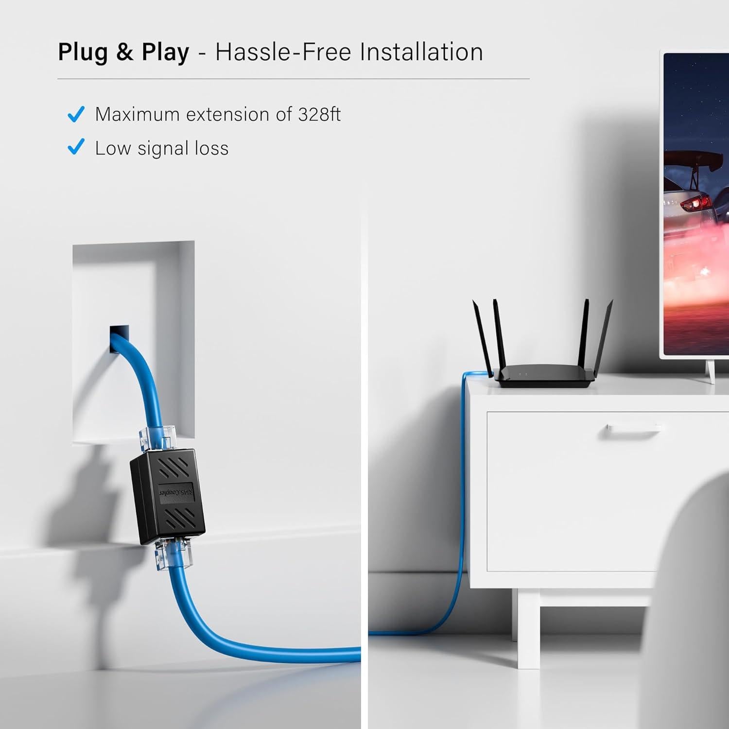 Acopladores RJ45 CABLES MONK CAT6 Paquete de 10 Hembras