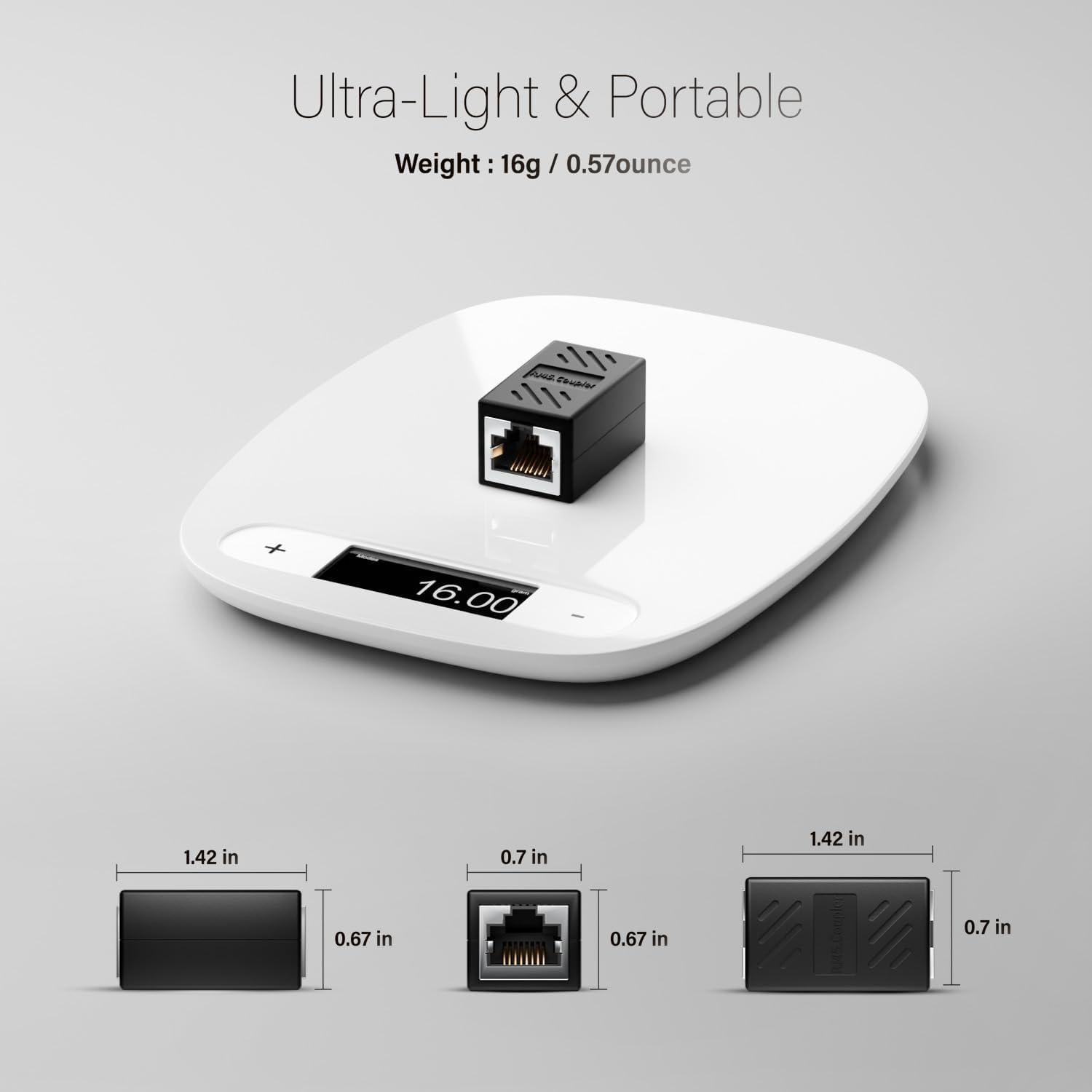 Acopladores RJ45 CABLES MONK CAT6 Paquete de 10 Hembras