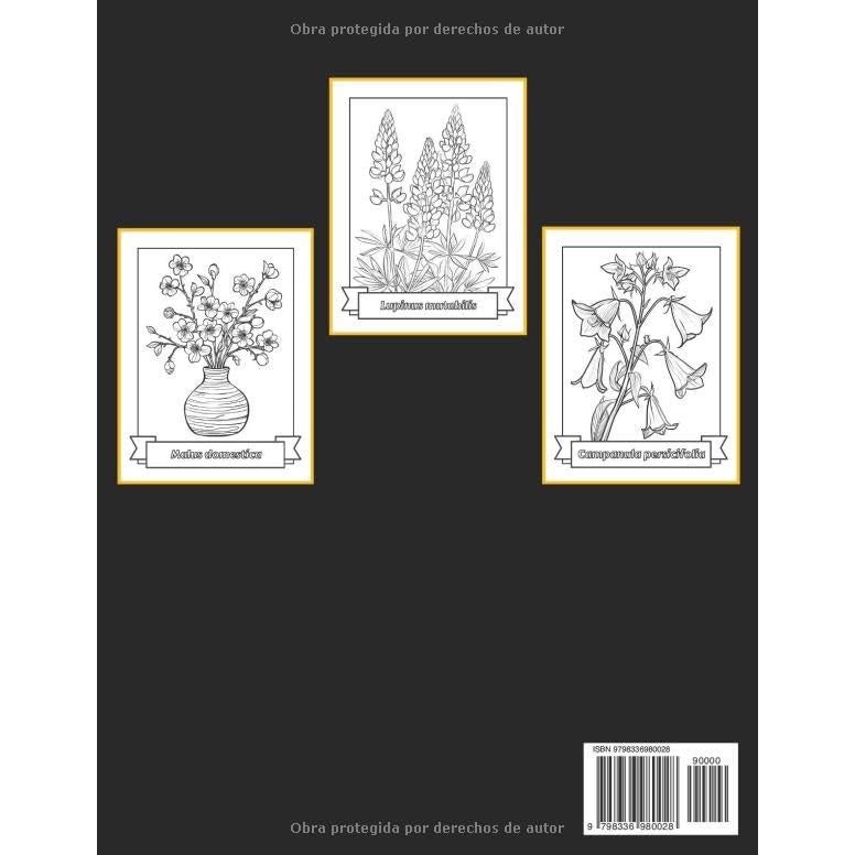 EL MUNDO EN FLOR - 60 variedades de flores con nombres científicos en Latín: Libro para colorear para adultos (Spanish Edition)