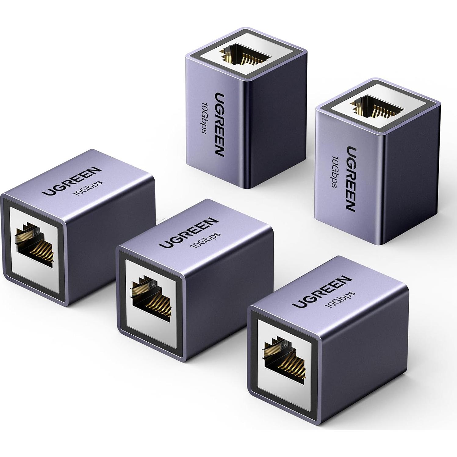 Acoplador RJ45 UGREEN 10Gbps 5 Unidades Extensores Ethernet