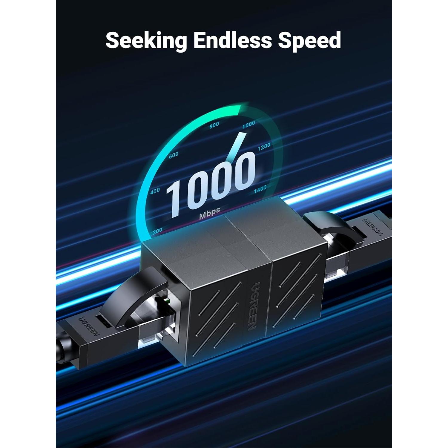 UGREEN Acoplador RJ45 Extensor Ethernet 1000Mbps Cat7 Cat6