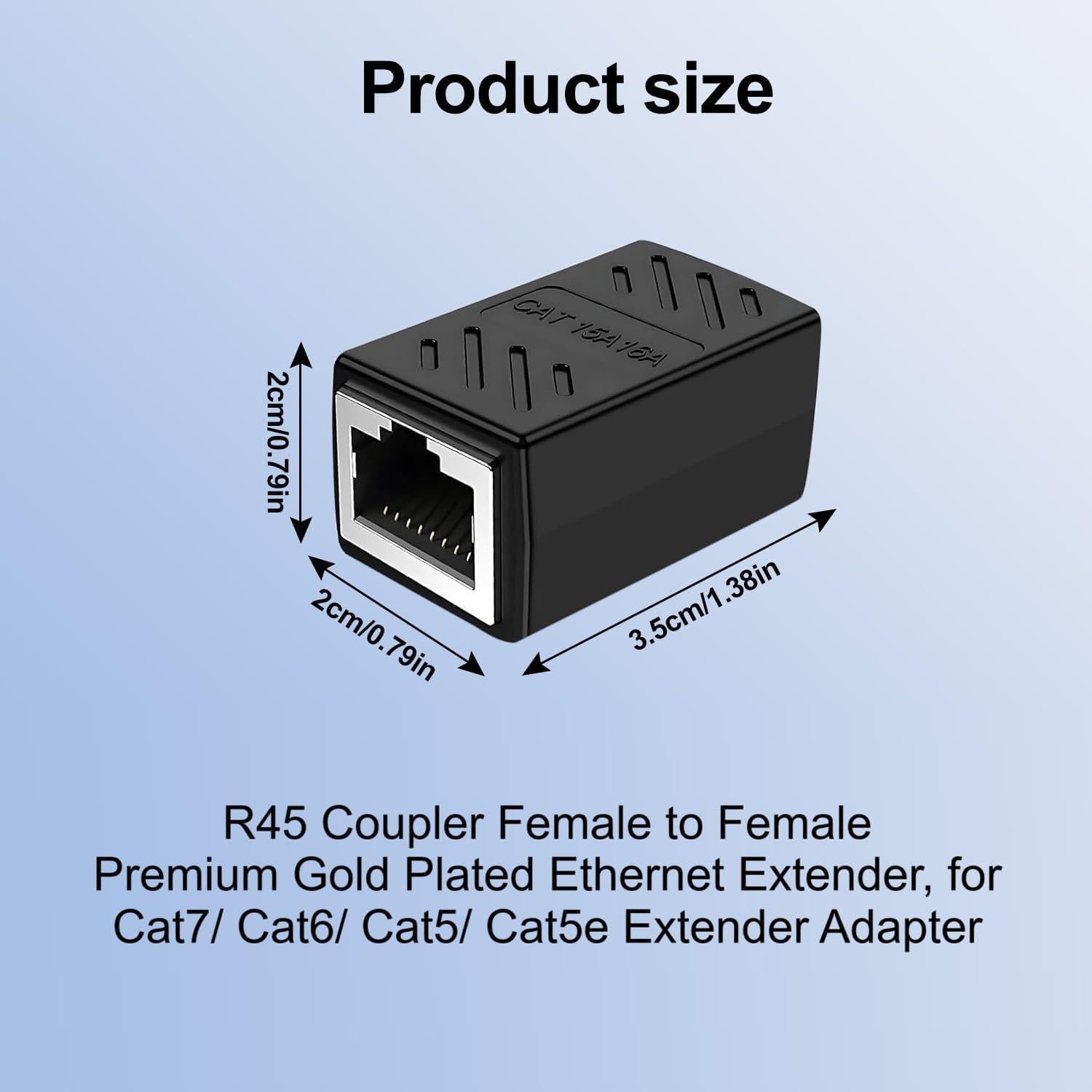 Acoplador Ethernet Hembra a Hembra Menewstart 6 Pack Cat7/Cat6