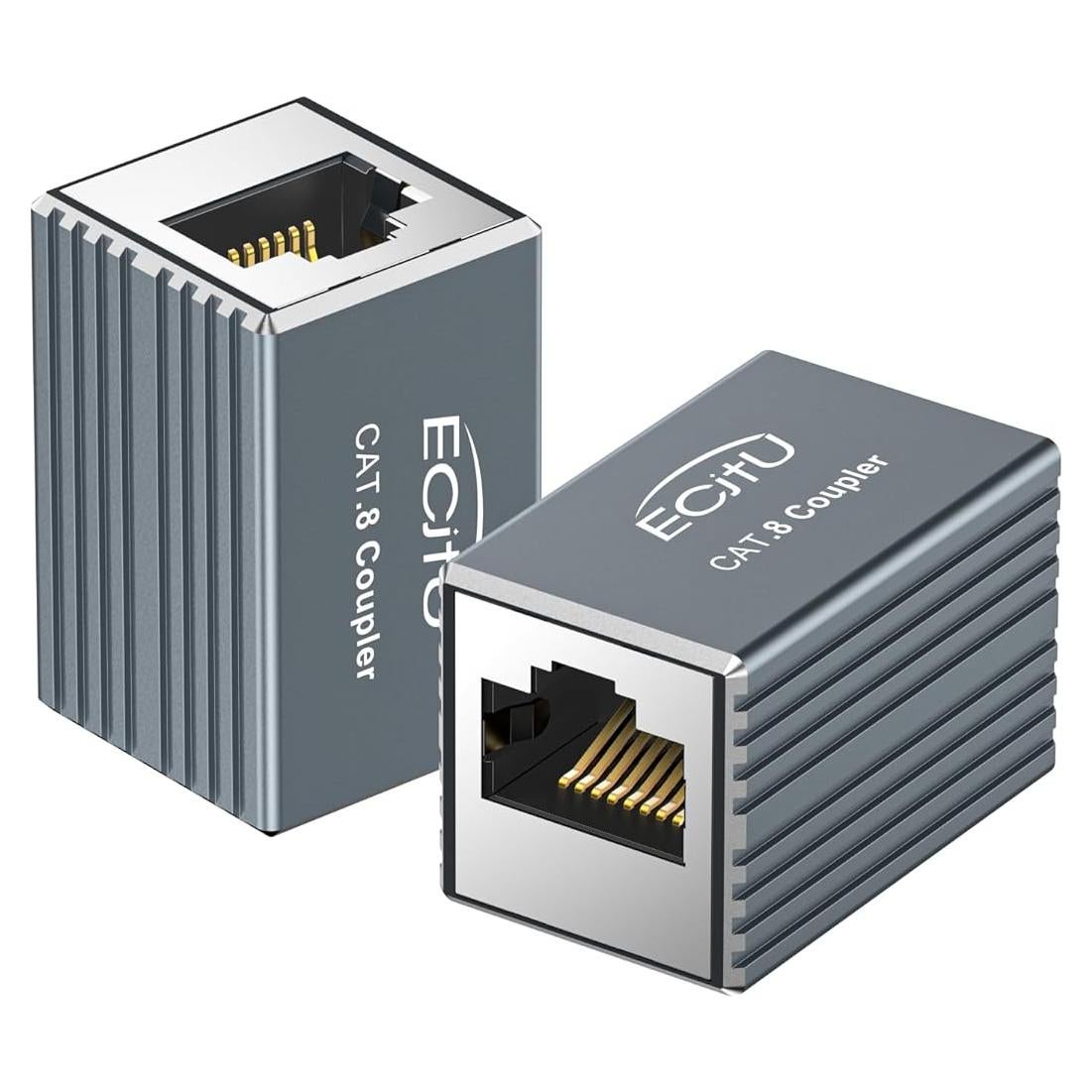 Acoplador RJ45 Hembra a Hembra ECJTU 2 Paquete 10Gbps