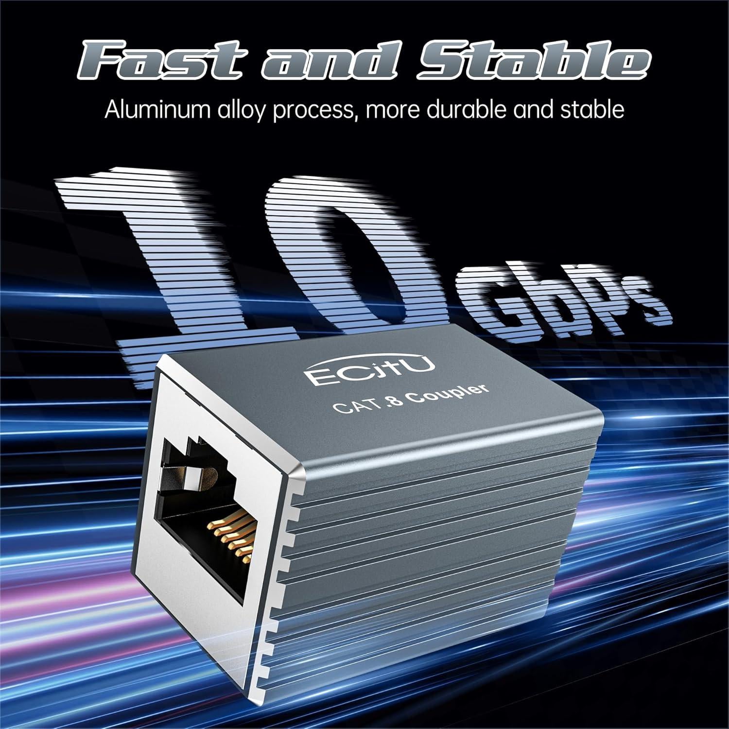 Acoplador RJ45 Hembra a Hembra ECJTU 2 Paquete 10Gbps