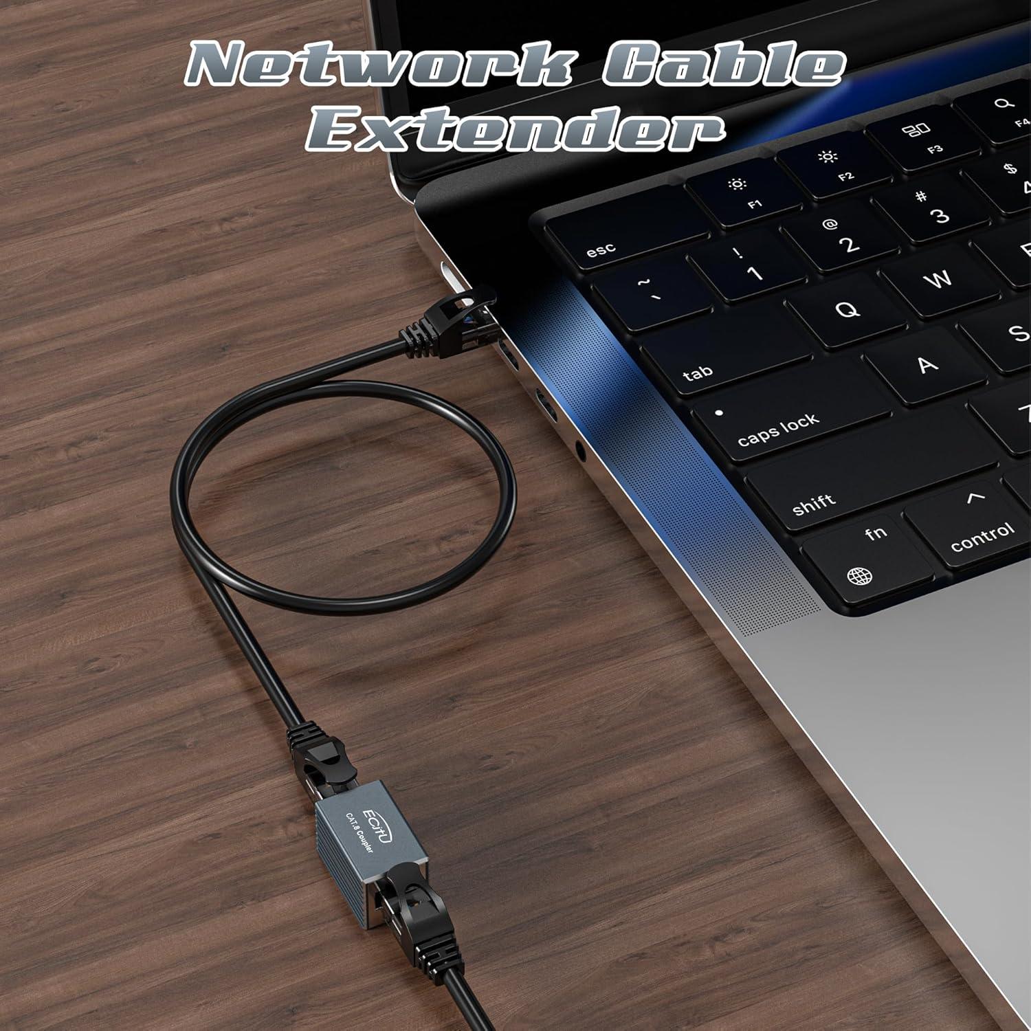 Acoplador RJ45 Hembra a Hembra ECJTU 2 Paquete 10Gbps