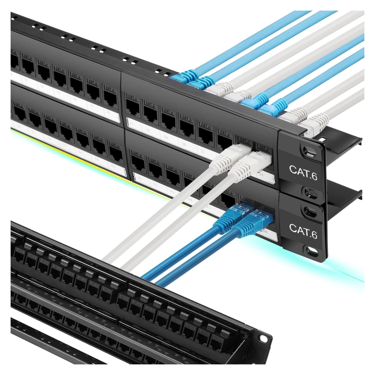Panel de Parcheo Cat6 48 Puertos Rapink 10G UTP 19"