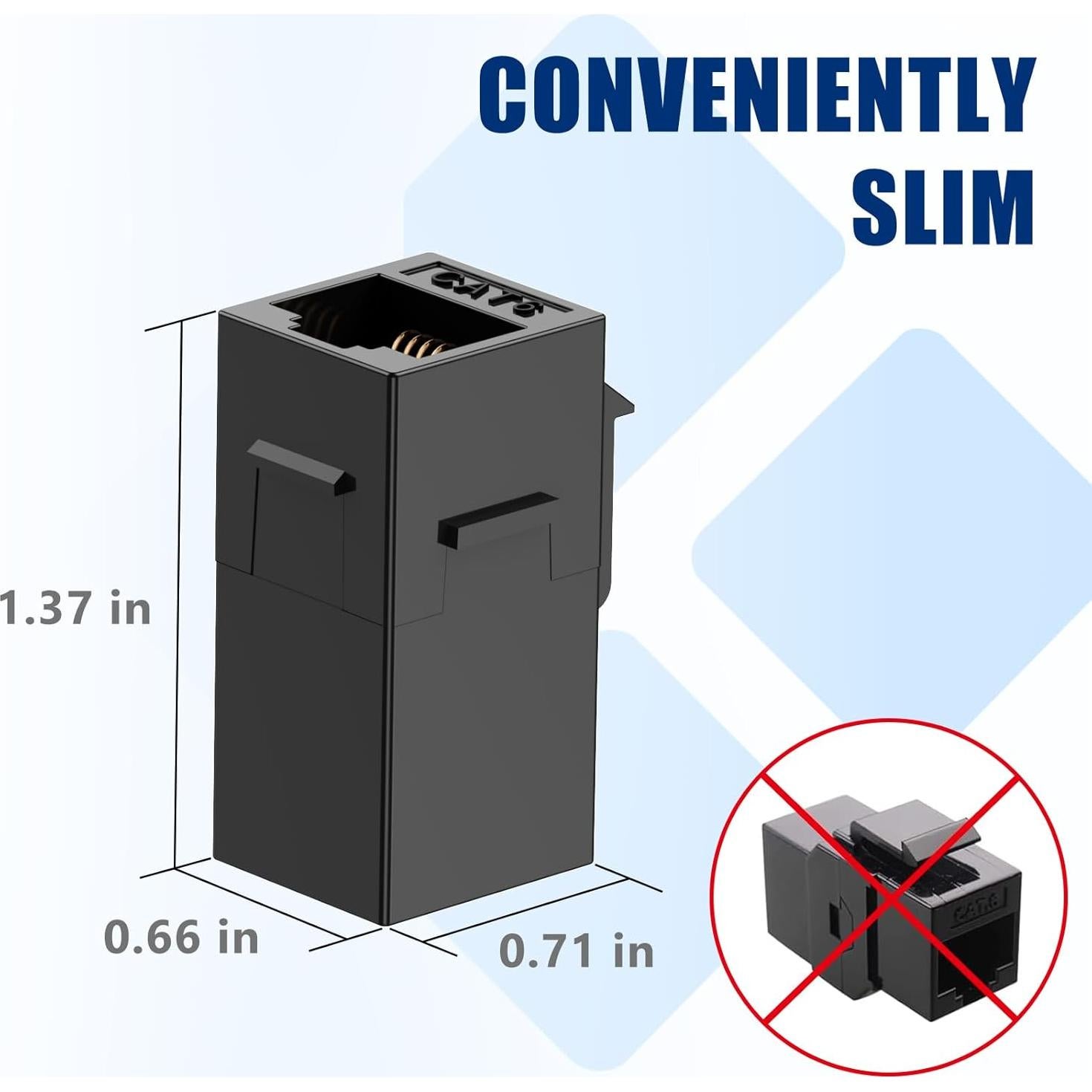 Conector Keystone RJ45 Cat6 Awishwell - Paquete de 5 Unidades