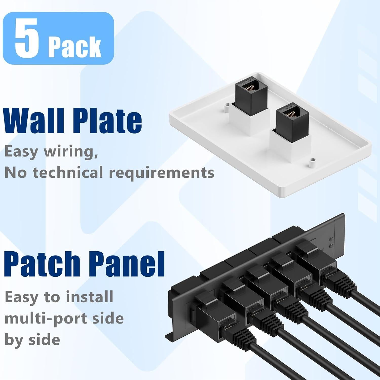 Conector Keystone RJ45 Cat6 Awishwell - Paquete de 5 Unidades