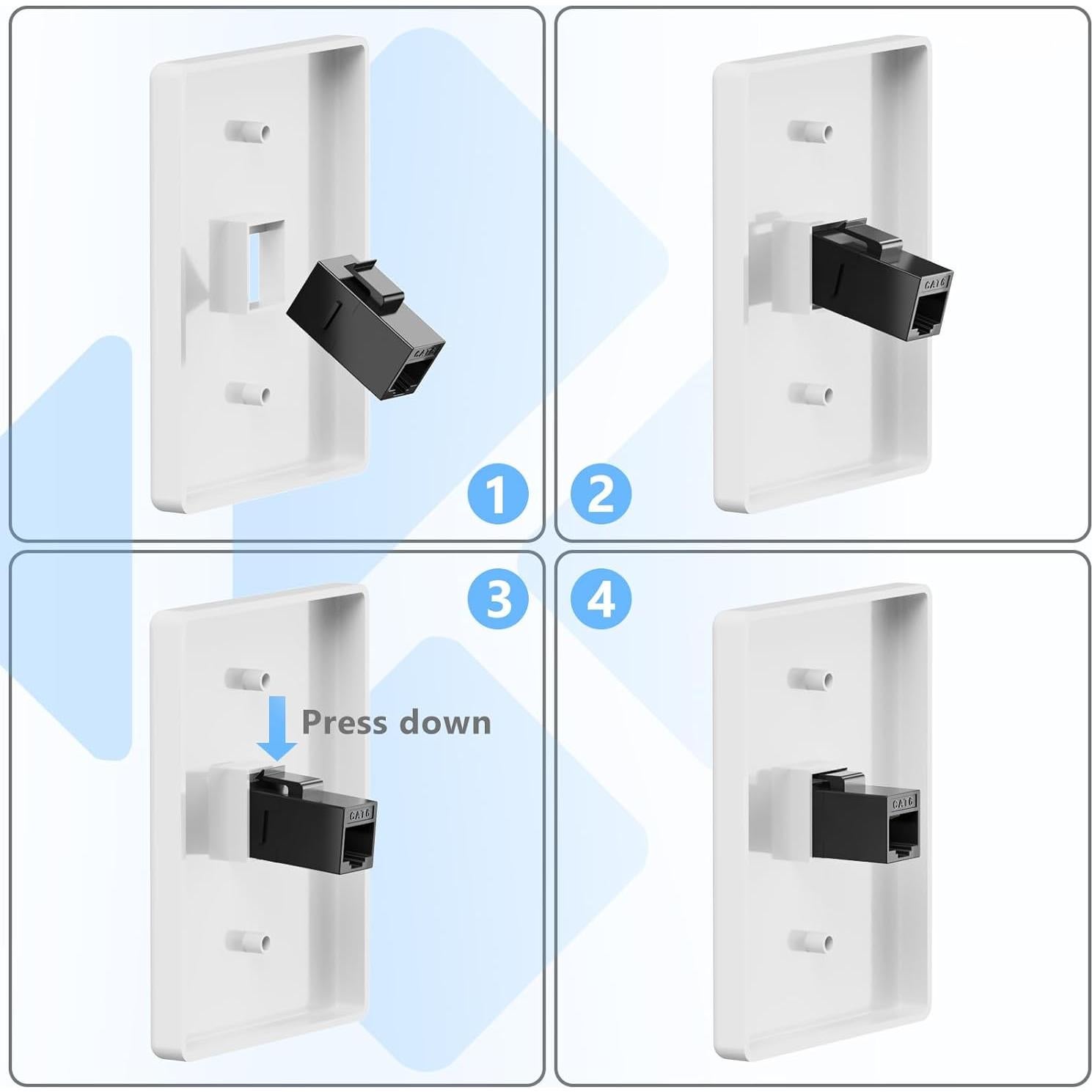 Conector Keystone RJ45 Cat6 Awishwell - Paquete de 5 Unidades