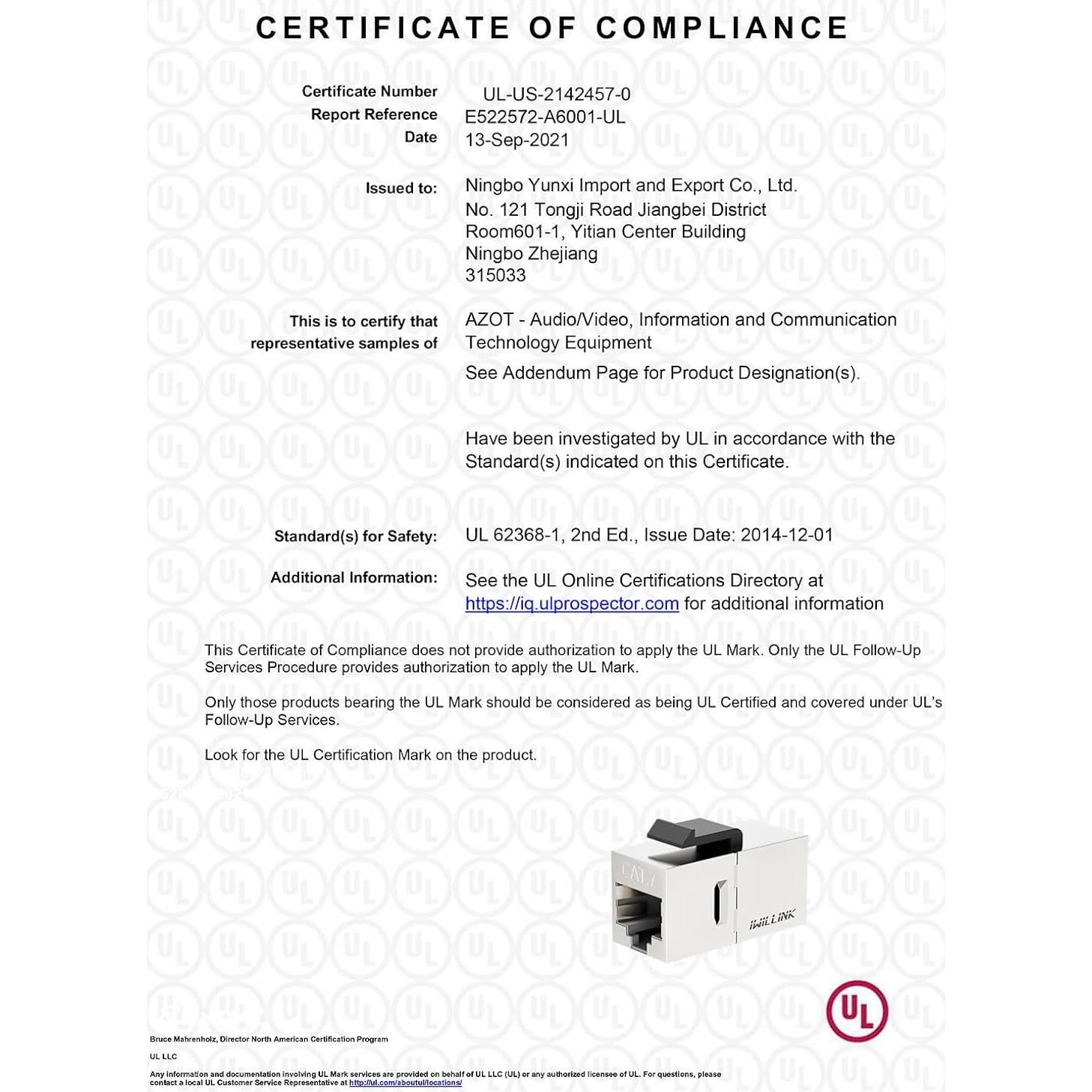 Acoplador Ethernet Iwillink Cat7 10Gbps RJ45 Femenino 10 Unidades