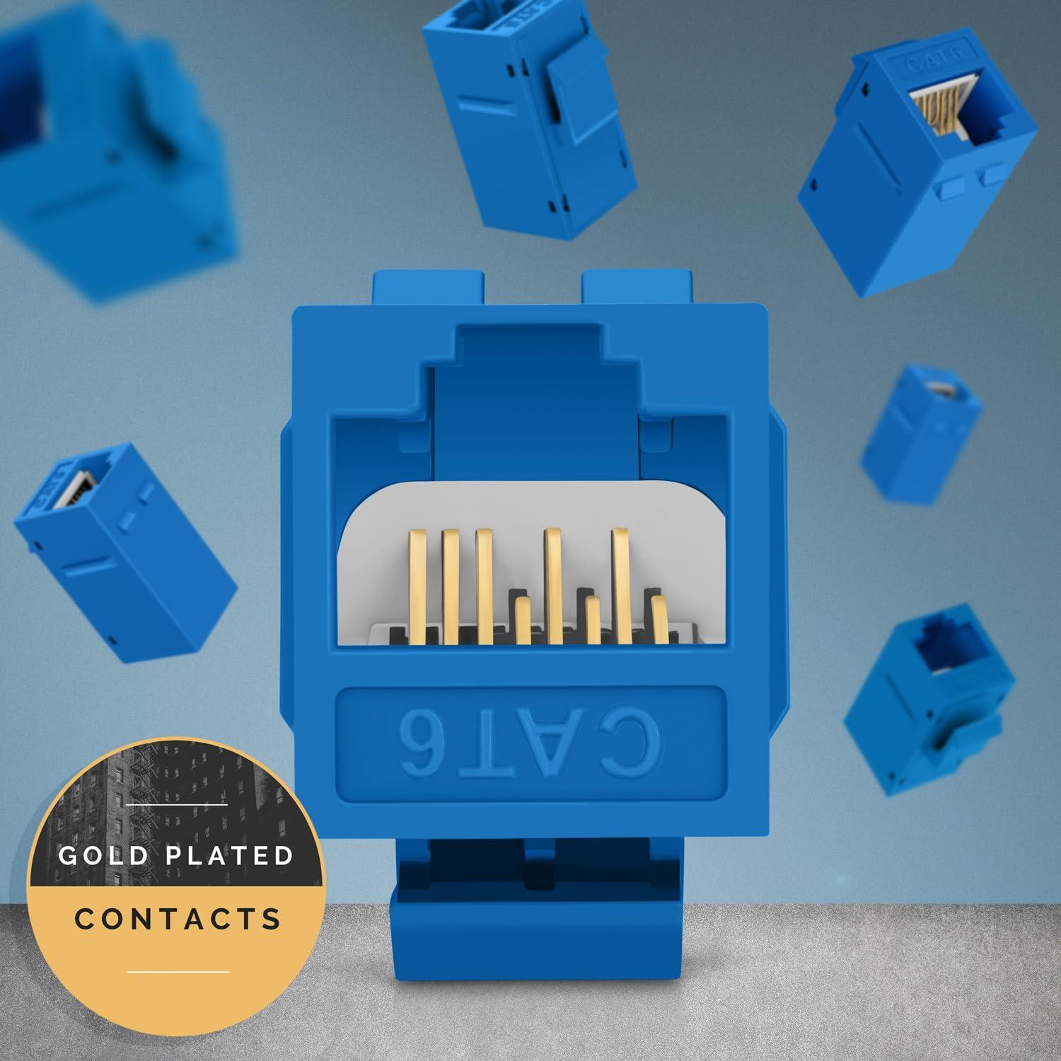 Acoplador Keystone RJ45 Cat6 Everest Azul - Paquete de 24