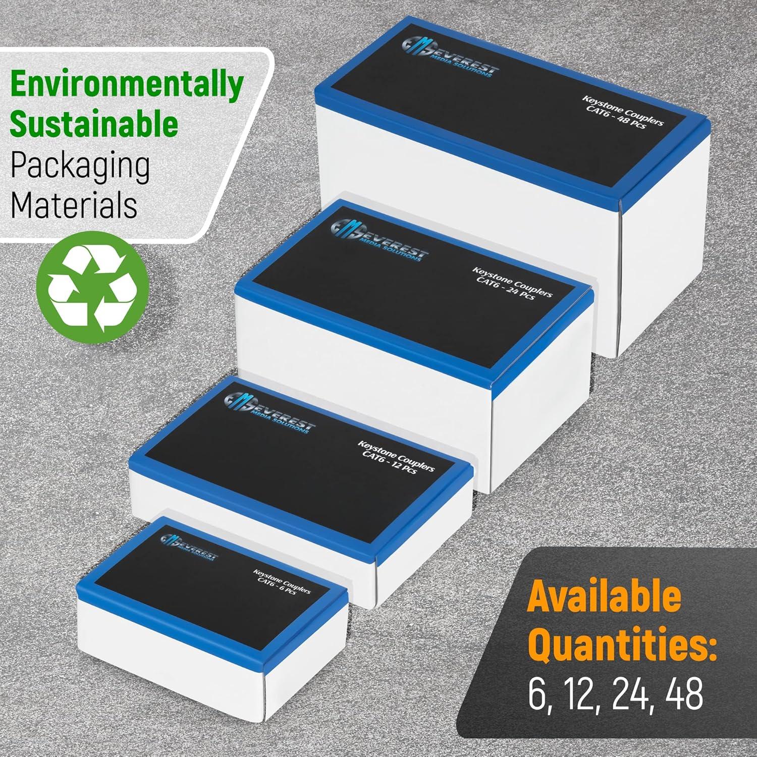 Acoplador Keystone RJ45 Cat6 Everest Azul - Paquete de 24