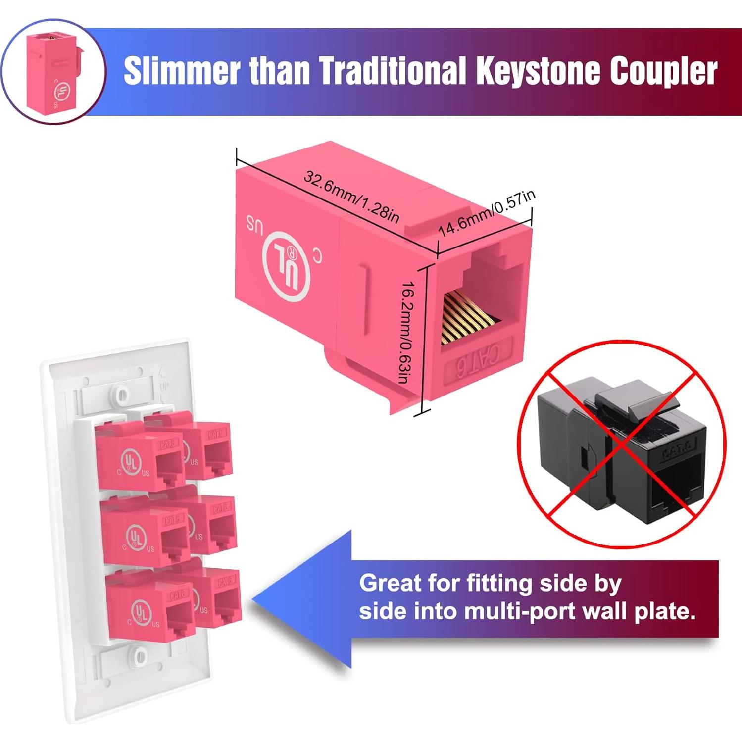 Acoplador Keystone CAT6 VCE 15 Unidades Hembra a Hembra