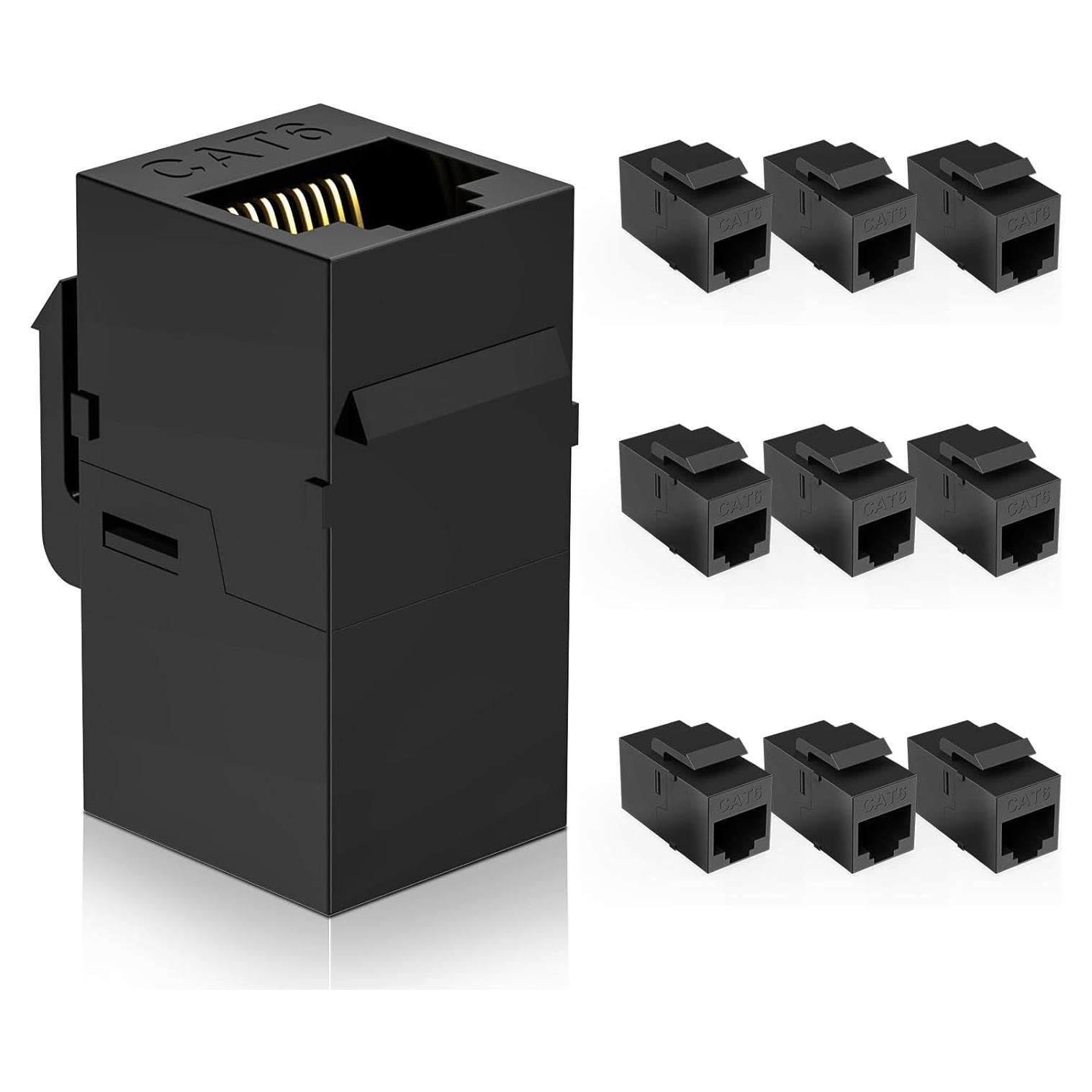 Acoplador Keystone RJ45 Cat6 DARKROCK - 10 Piezas, Plug-and-Play
