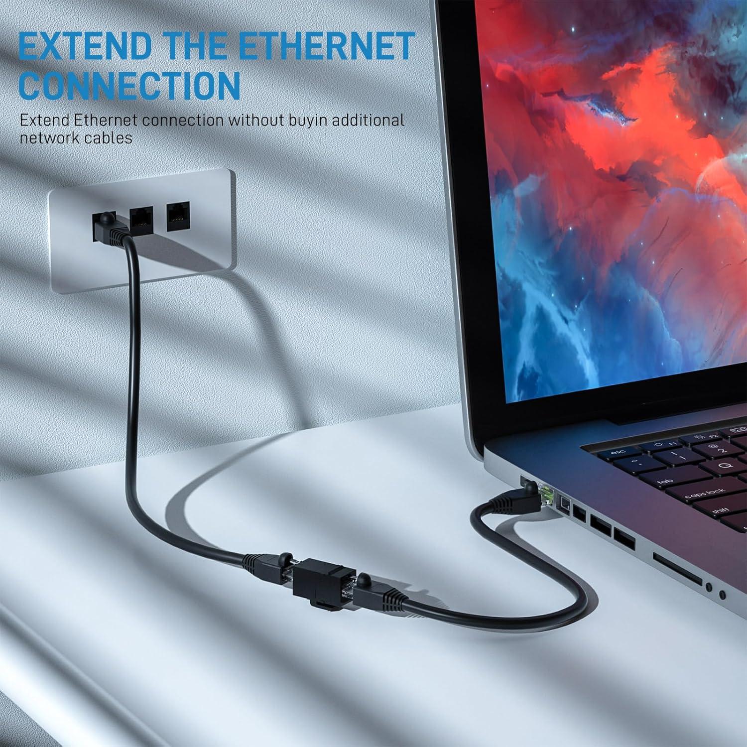 Acoplador Keystone RJ45 Cat6 DARKROCK - 10 Piezas, Plug-and-Play