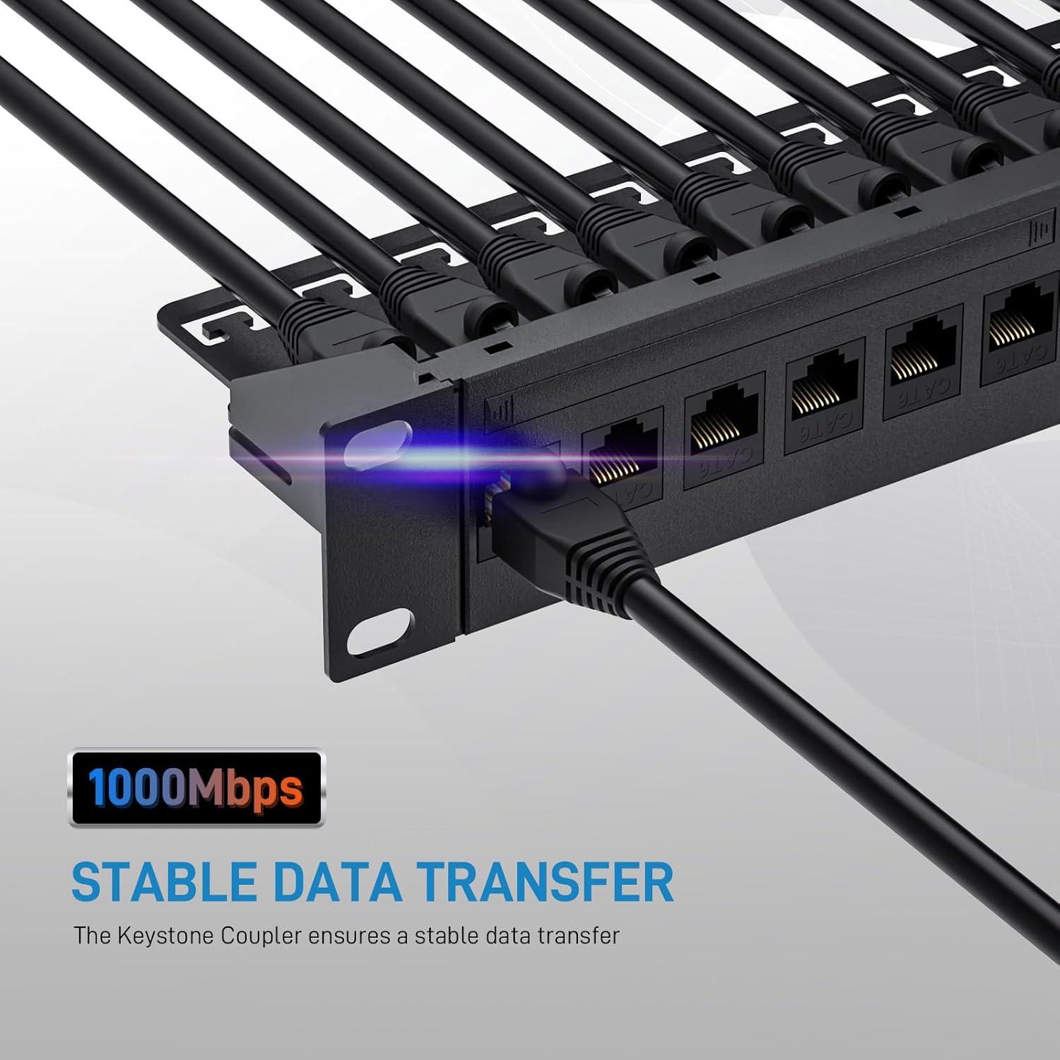 Acoplador Keystone RJ45 Cat6 DARKROCK - 10 Piezas, Plug-and-Play