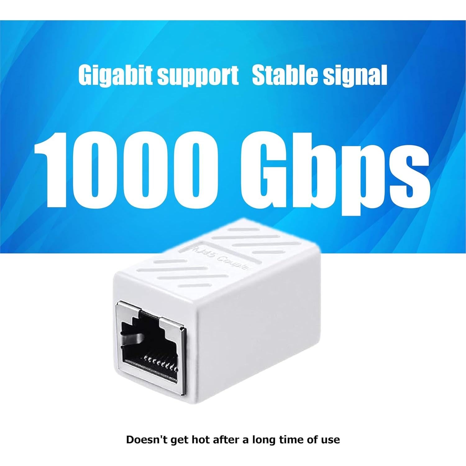 Acoplador Ethernet RJ45 Hembra a Hembra Blanco - Paquete de 3 Cat8/7/6/5e/5