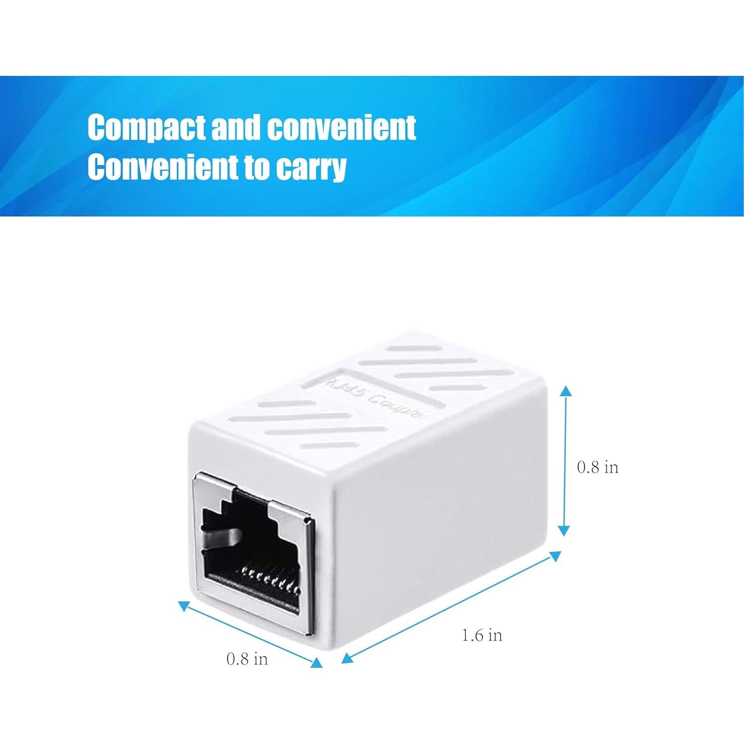 Acoplador Ethernet RJ45 Hembra a Hembra Blanco - Paquete de 3 Cat8/7/6/5e/5