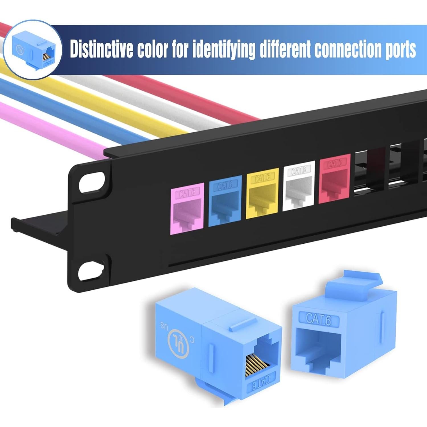 Acoplador Keystone CAT6 VCELINK 10-Pack Hembra Azul