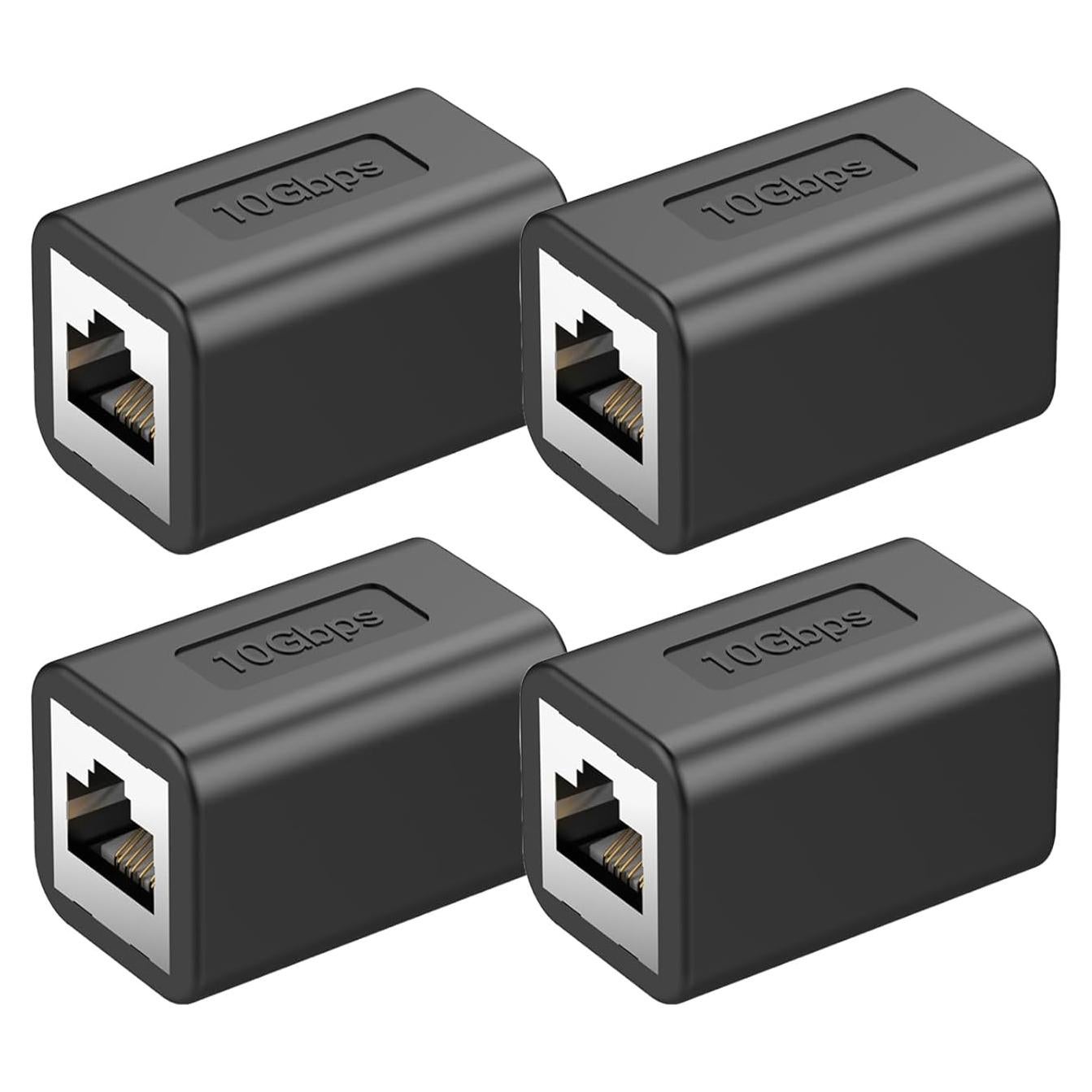 Acoplador Ethernet Extender 10Gbps LEKVKM RJ45 Hembra a Hembra 4 Pzs