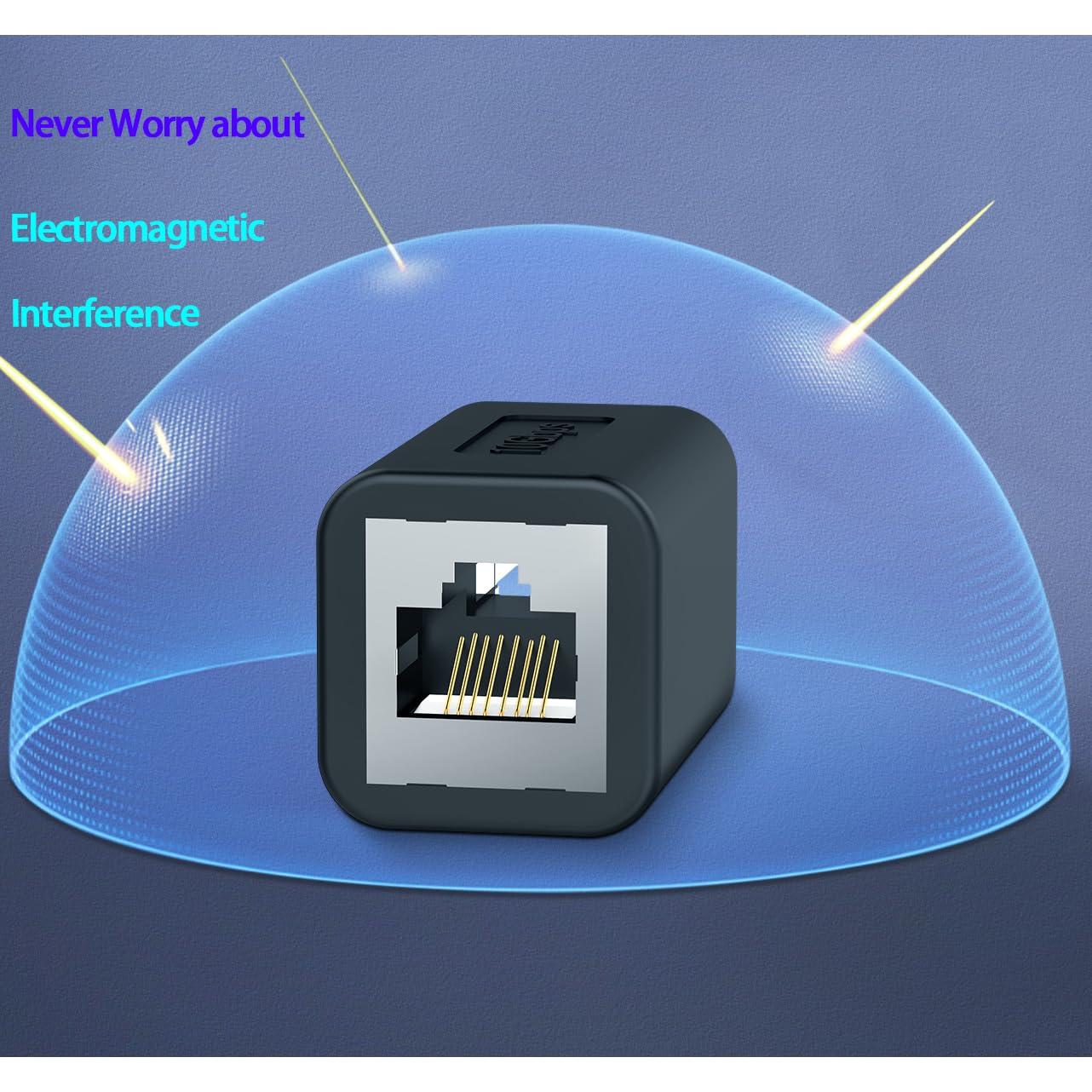 Acoplador Ethernet Extender 10Gbps LEKVKM RJ45 Hembra a Hembra 4 Pzs