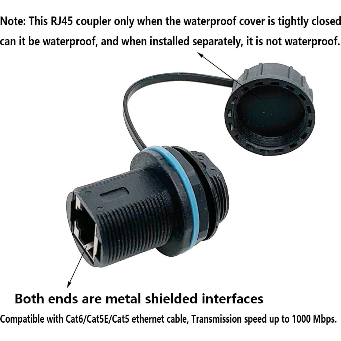 Acoplador Ethernet RJ45 Hembra a Hembra IP67 PENGLIN 6PCS
