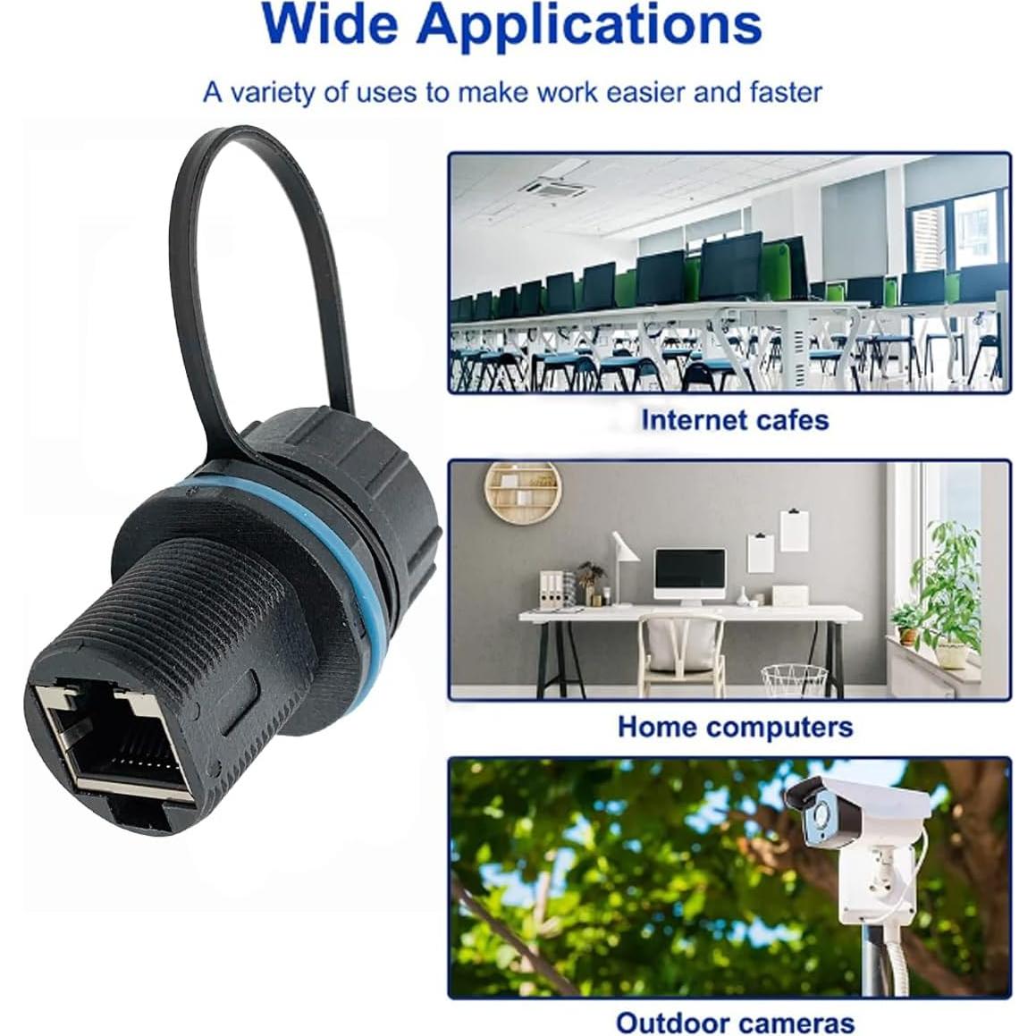 Acoplador Ethernet RJ45 Hembra a Hembra IP67 PENGLIN 6PCS