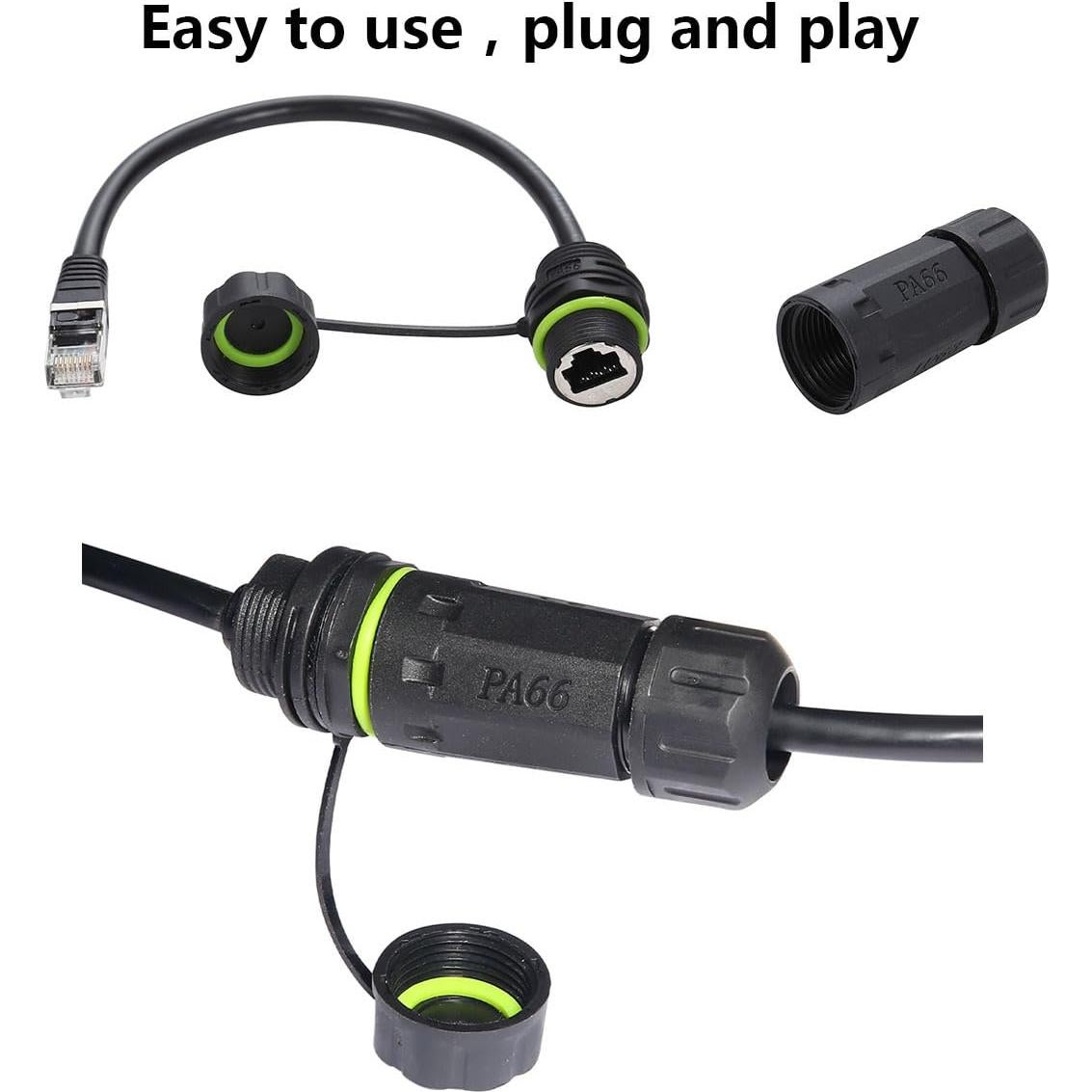 Conector RJ45 Macho a Hembra Impermeable PENGLIN 5PCS Cat6