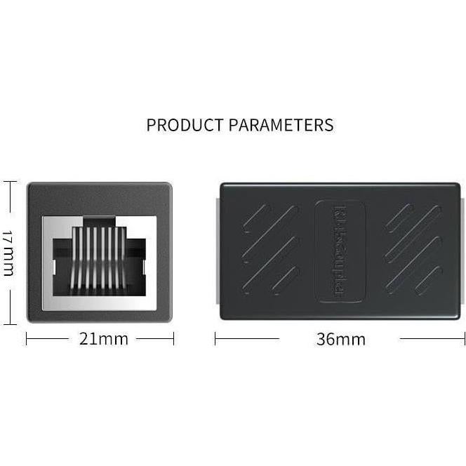 Acopladores de Ethernet E-LinkMore Hembra a Hembra Cat7/Cat6