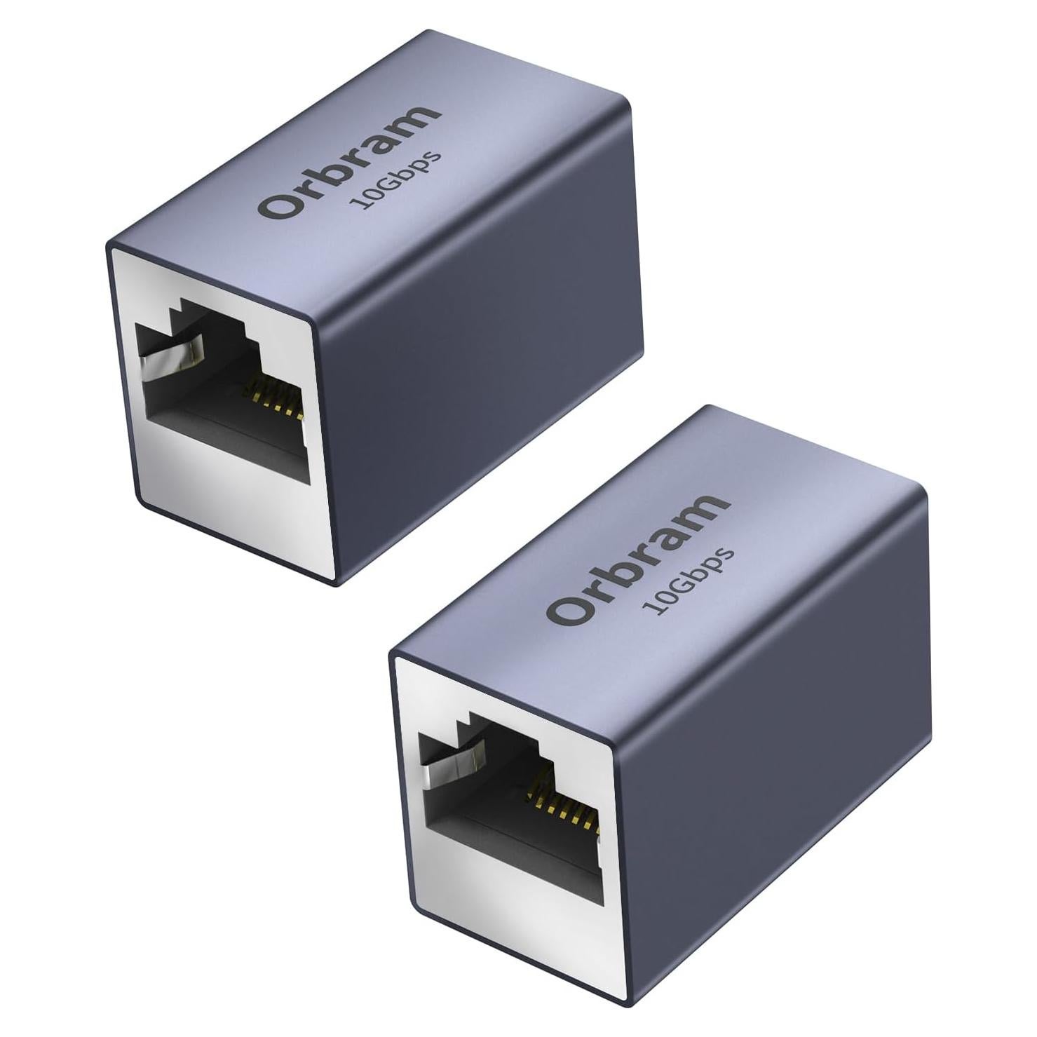 Extensor Ethernet 10Gbps Orbram 2 Paquete Acoplador RJ45