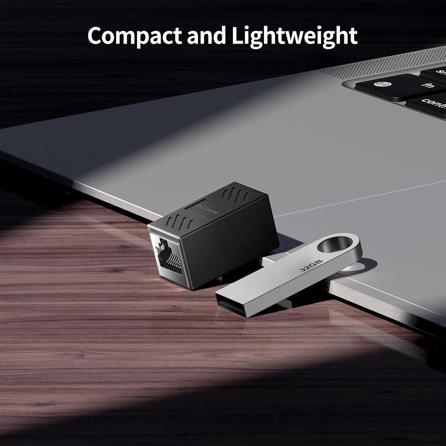 Acoplador Ethernet Hulami 1000Mbps Paquete de 5 Plug and Play