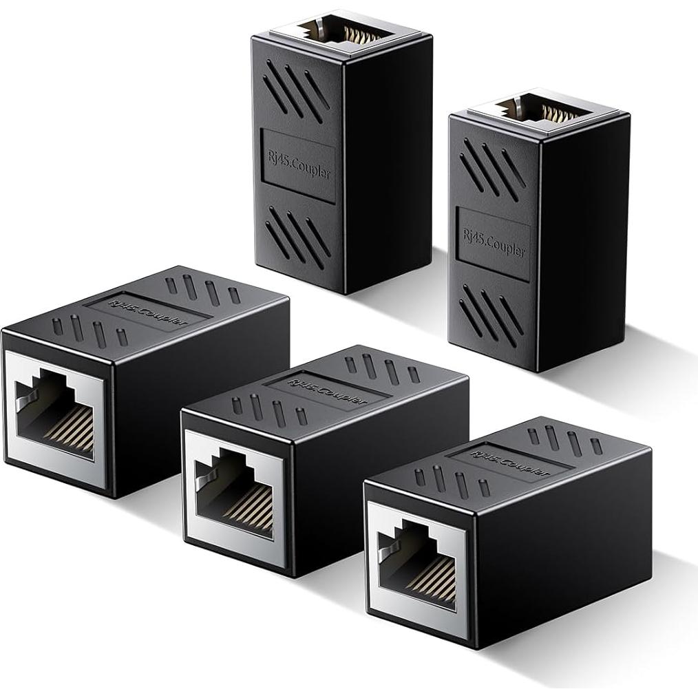 Acoplador Ethernet Hulami 1000Mbps Paquete de 5 Plug and Play