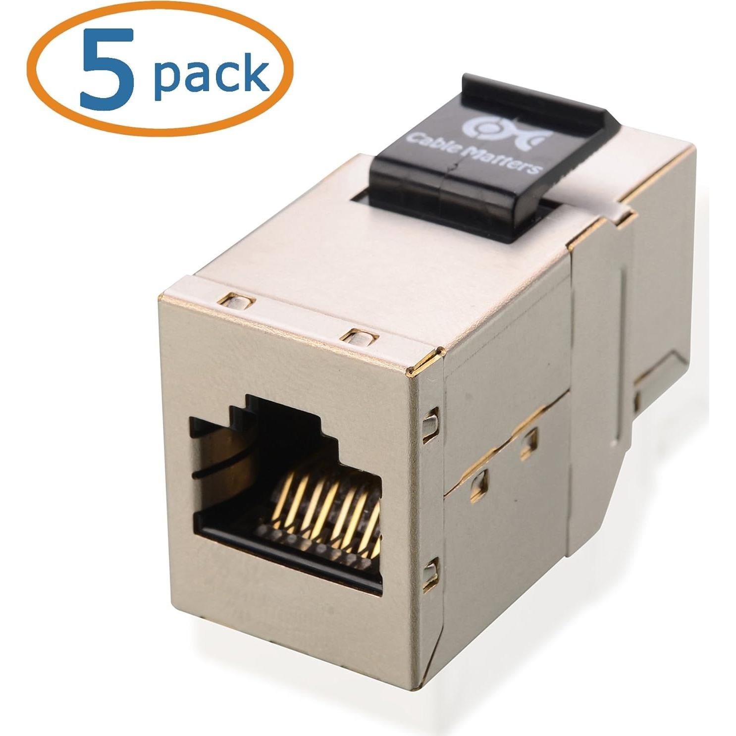 Acopladores Keystone RJ45 Cat 6A Blindados Cable Matters - 5 Unidades