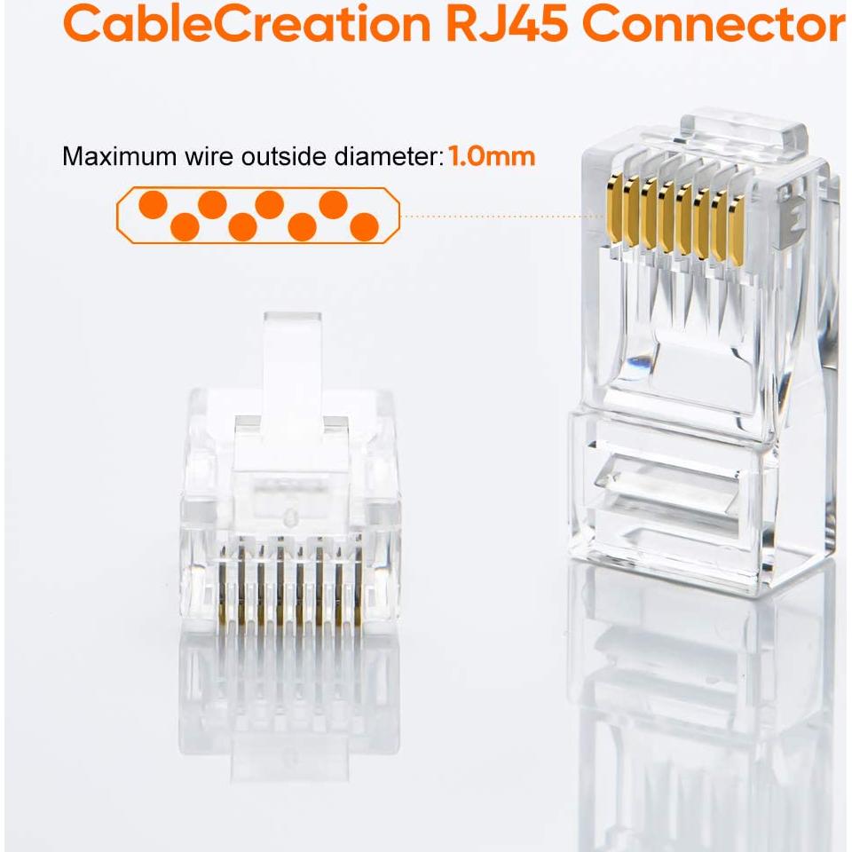 Conectores RJ45 Cat6 CableCreation - Paquete de 100 UTP