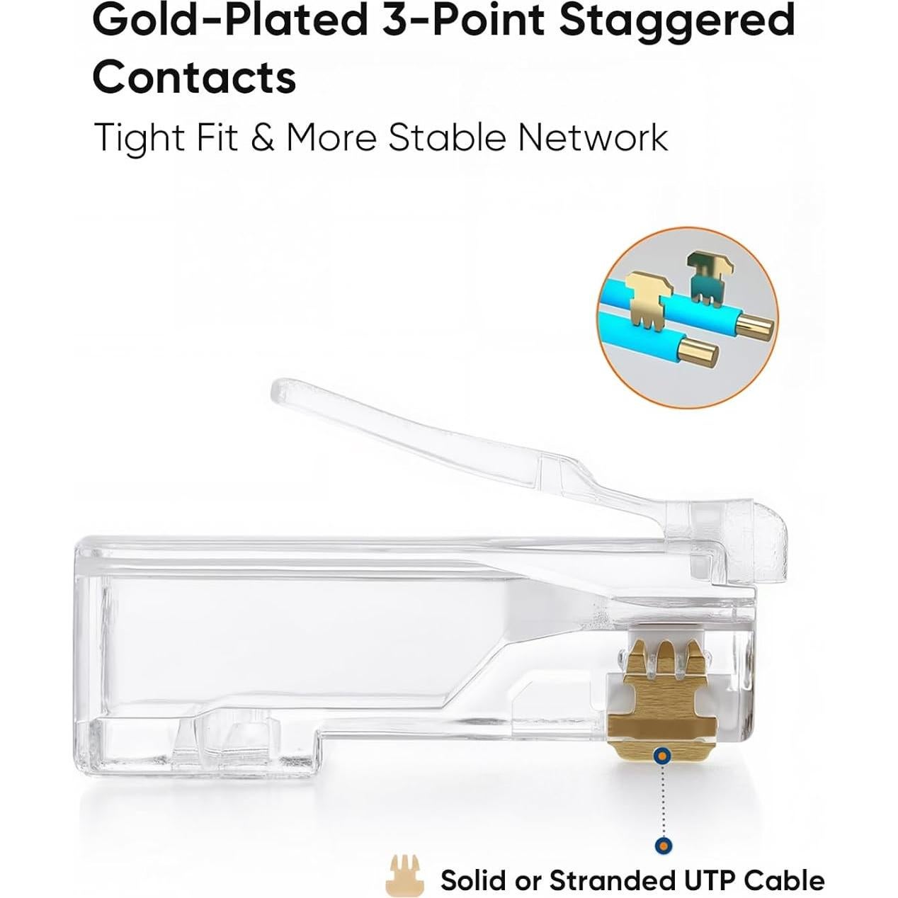 Conectores RJ45 Cat6 CableCreation - Paquete de 100 UTP