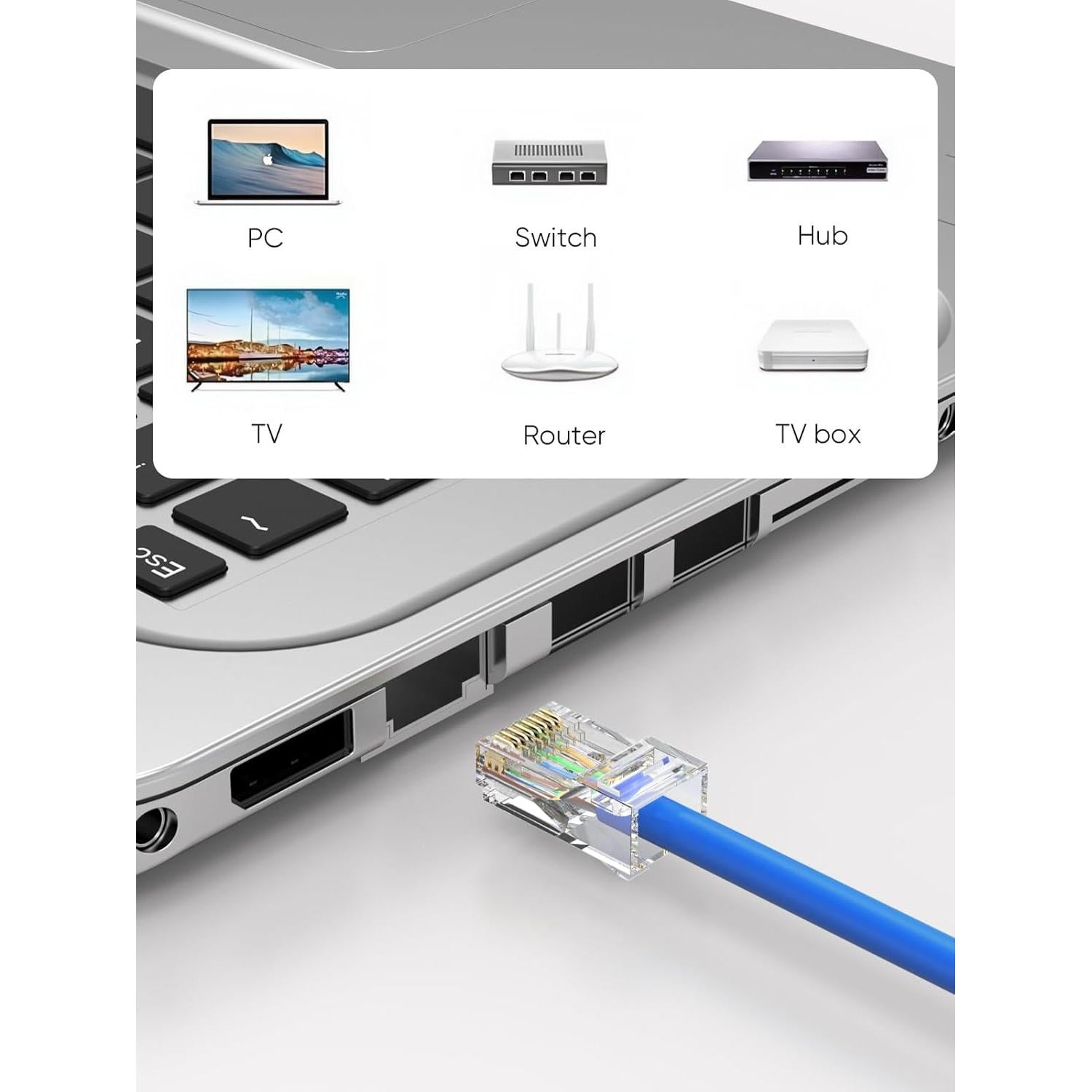 Conectores RJ45 Cat6 CableCreation - Paquete de 100 UTP