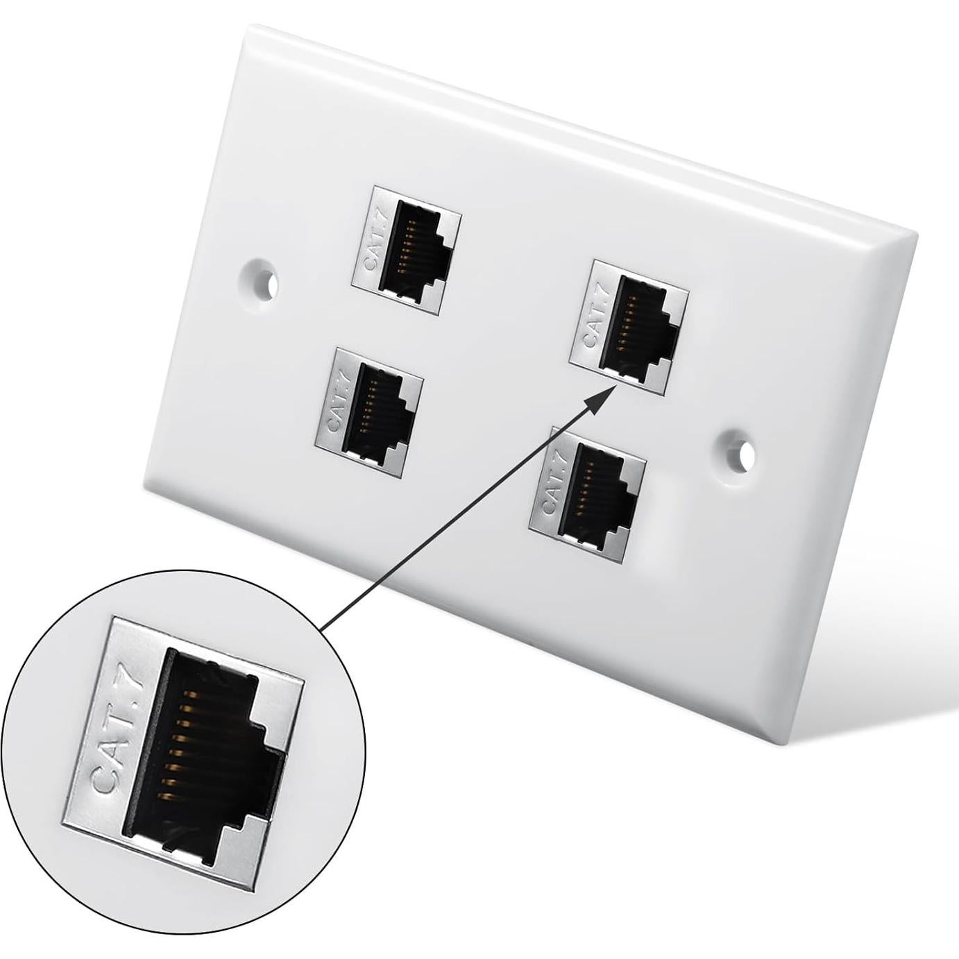 Conector Keystone CAT7 PHIZLI Acoplador RJ45 Femenino 2 Unidades