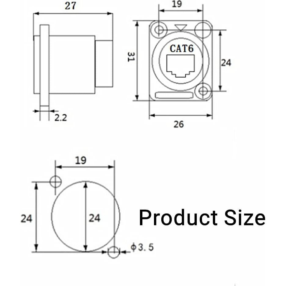 Acoplador RJ45 D-Type Hembrado 2 Piezas PENGLIN CAT6