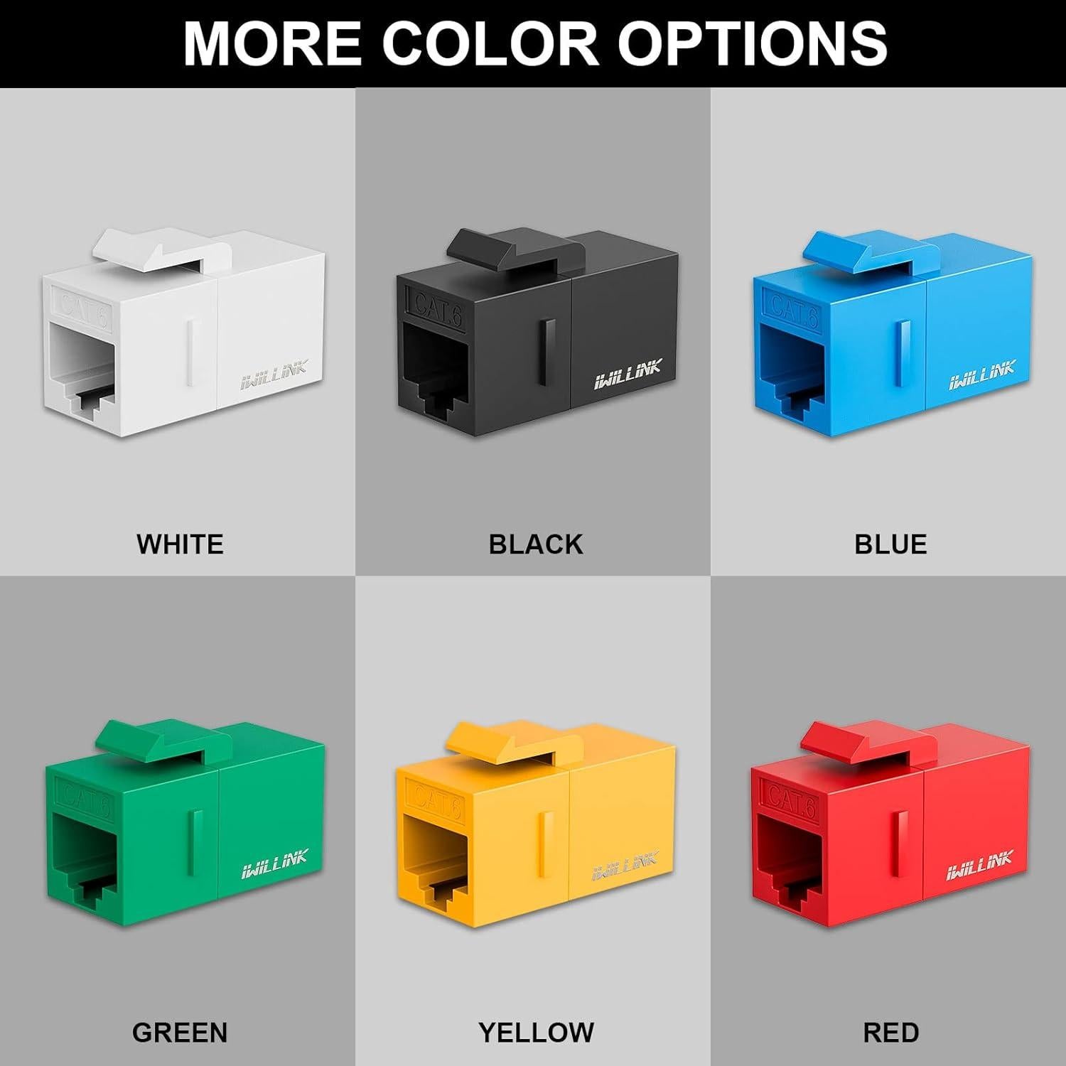 Acoplador Keystone RJ45 Cat6 Iwillink 10-Pack Hembra Azul