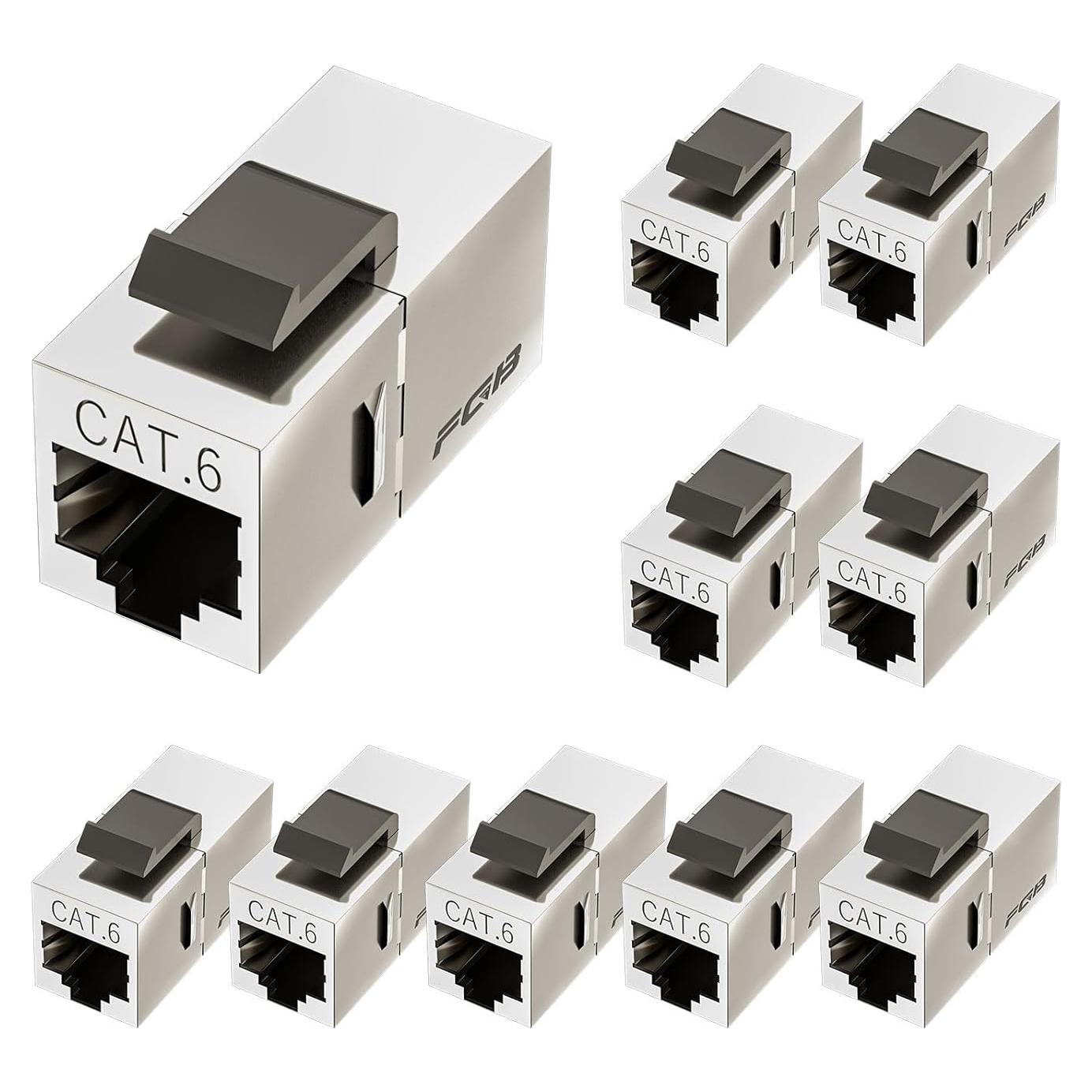 Acoplador Keystone Cat6 Hembra a Hembra FGB 10 Pack Blindado