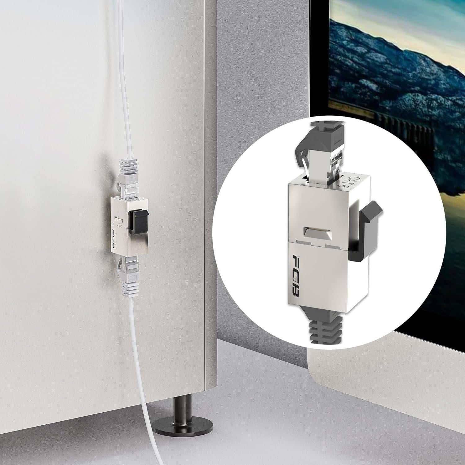 Acoplador Keystone Cat6 Hembra a Hembra FGB 10 Pack Blindado