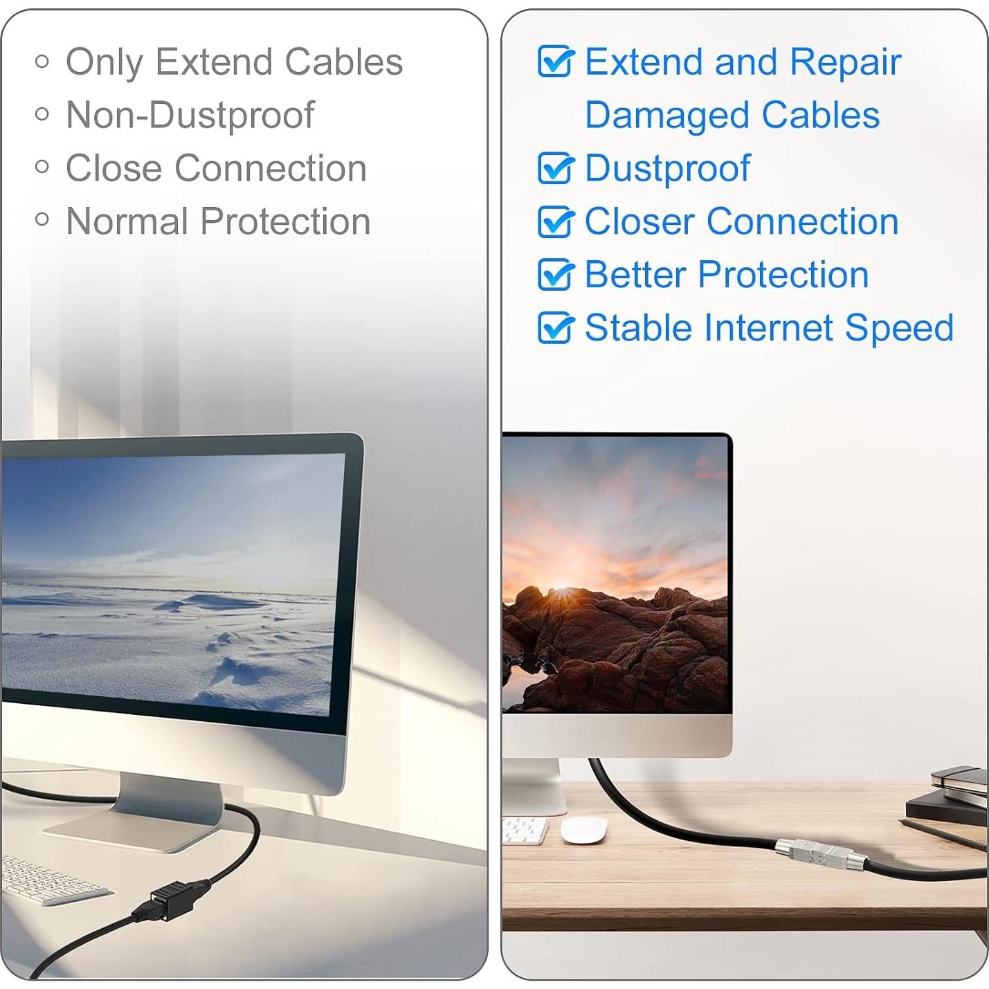 Acoplador RJ45 VCELINK sin herramientas Cat7 2 paquetes